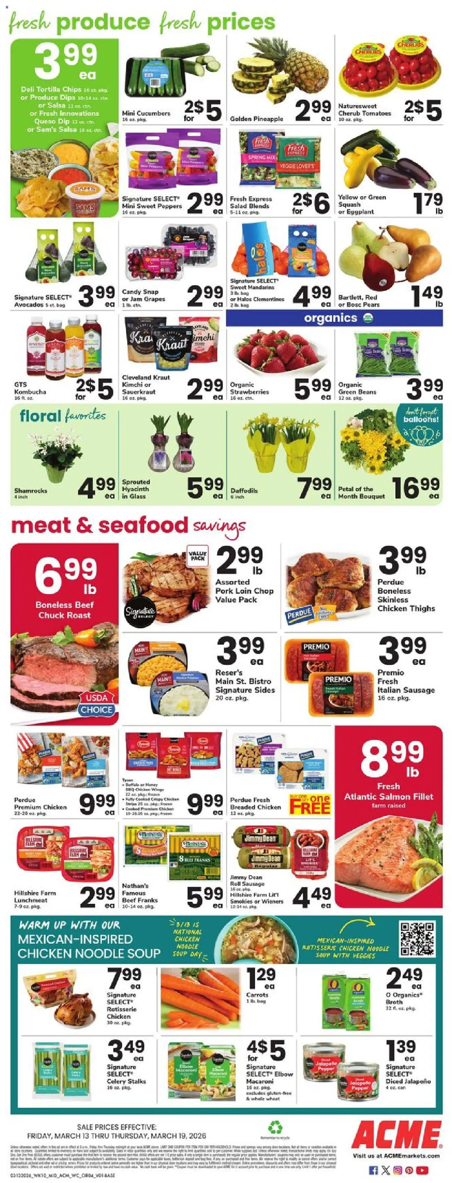 Acme Weekly Ad - NJ - valid from 13.03.2026 | Page: 4 | Products: Pork, Strawberries, Chips, Seafood