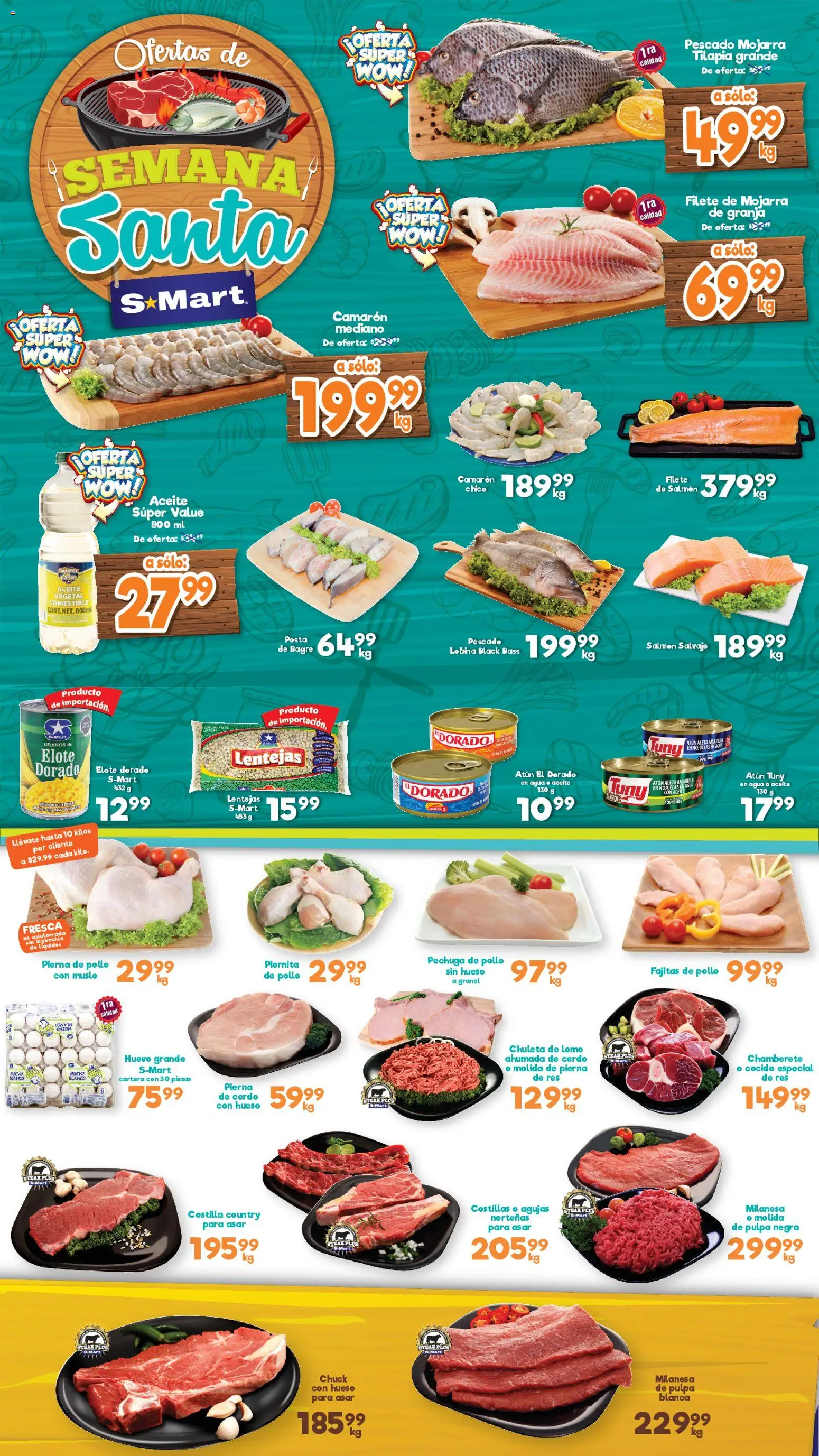 Nuevas ofertas de S-Mart válidas en toda la República Mexicana desde el 31.03.2026. ¡Encuentra las mejores ofertas en S-Mart folleto Monterrey! | Página: 1 | Productos: Huevo, Agua, Hojuelas, Té