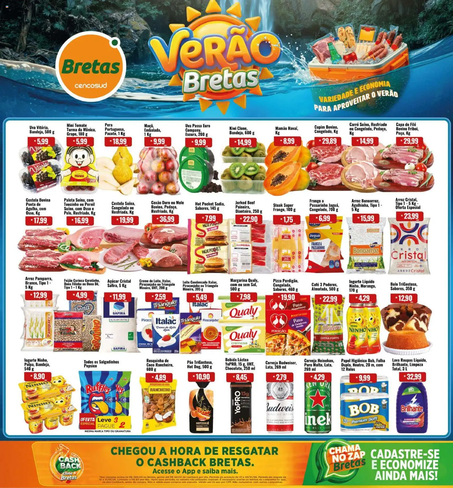 Bretas Folheto - válido de 16.01.2025 | Página: 1 | Produtos: Cerveja, Kiwi, Creme, Uva passa