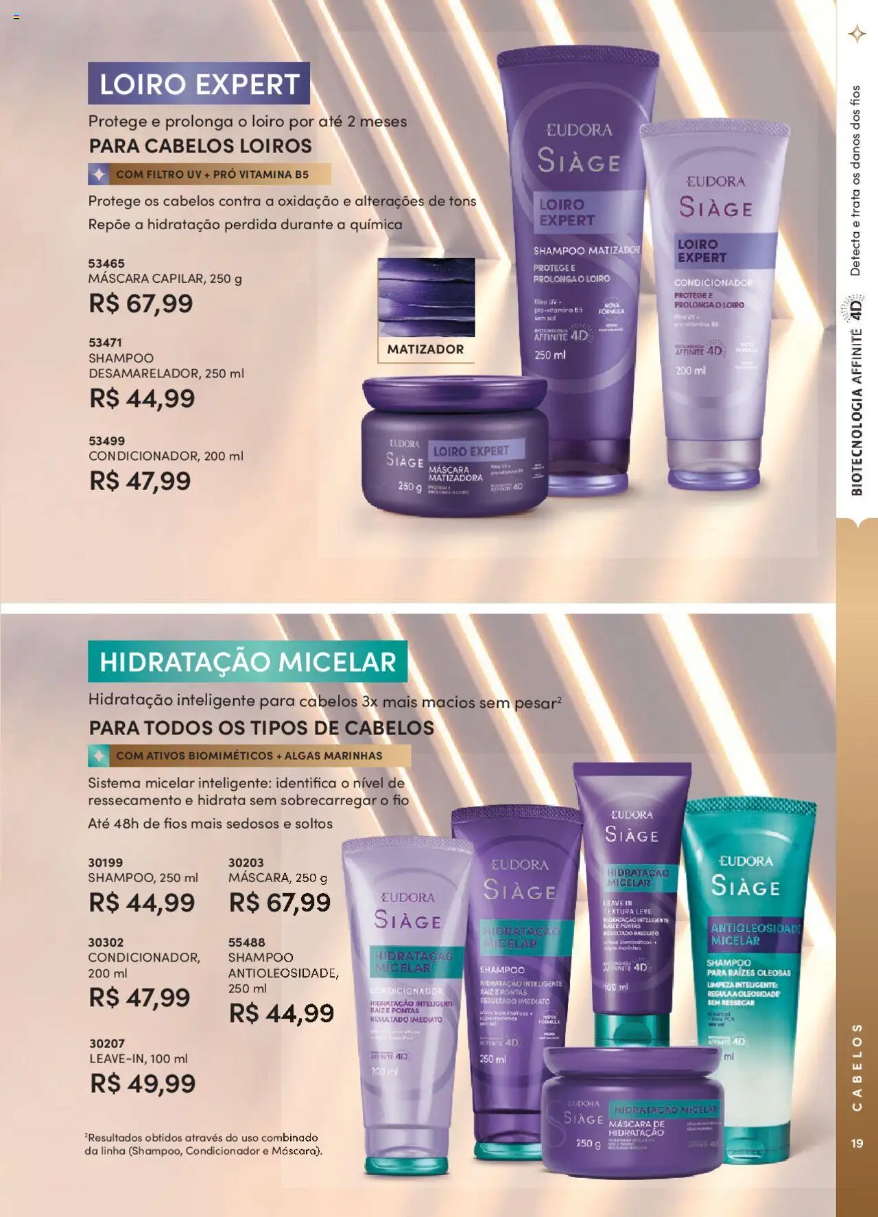 Eudora Folheto - válido de 07.10.2025 | Página: 19 | Produtos: Shampoo, Condicionador, Sal