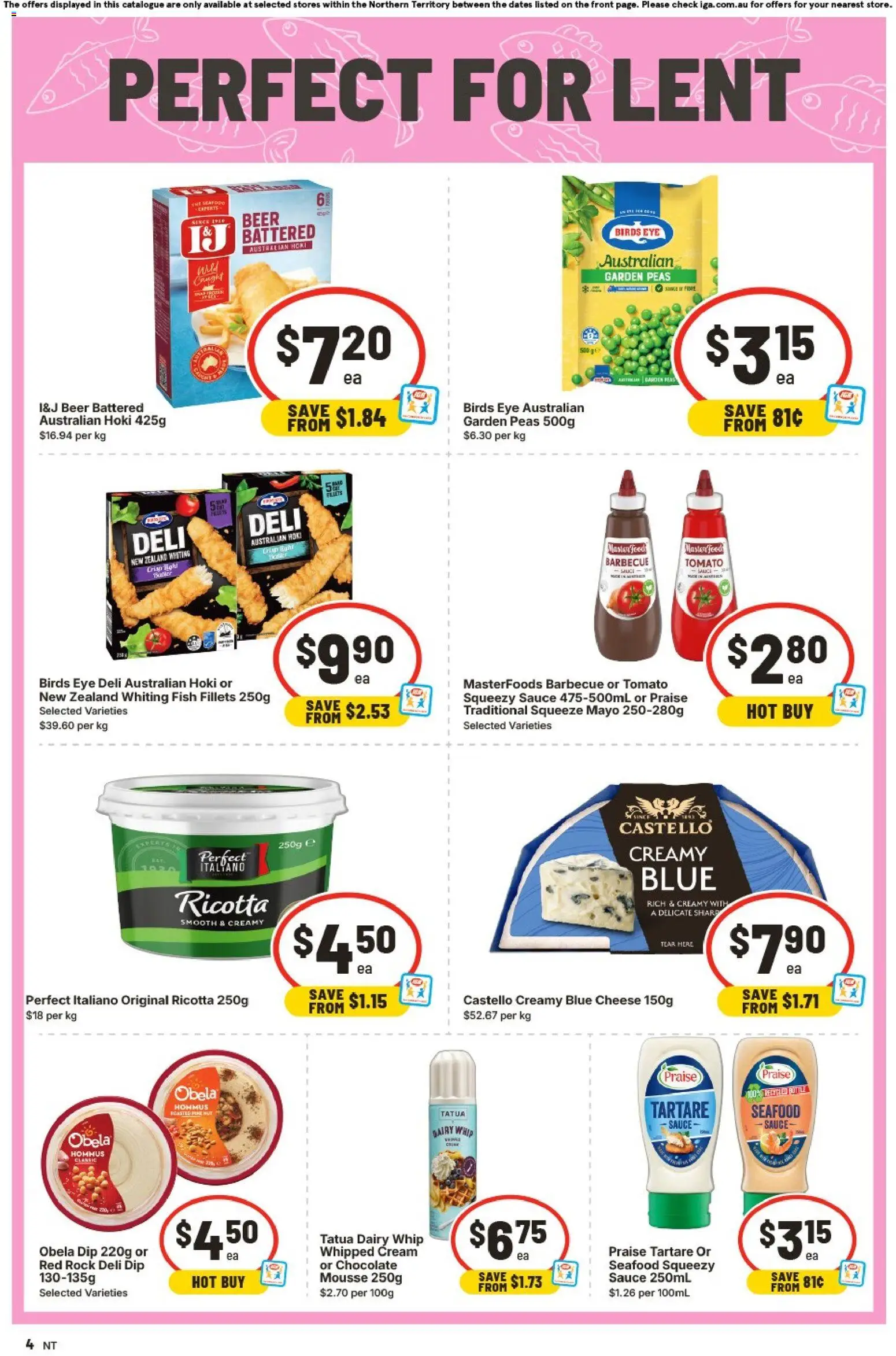 IGA catalogue - valid from 01.04.2026 | Page: 4 | Products: Light, Beer, Cream, Sauce