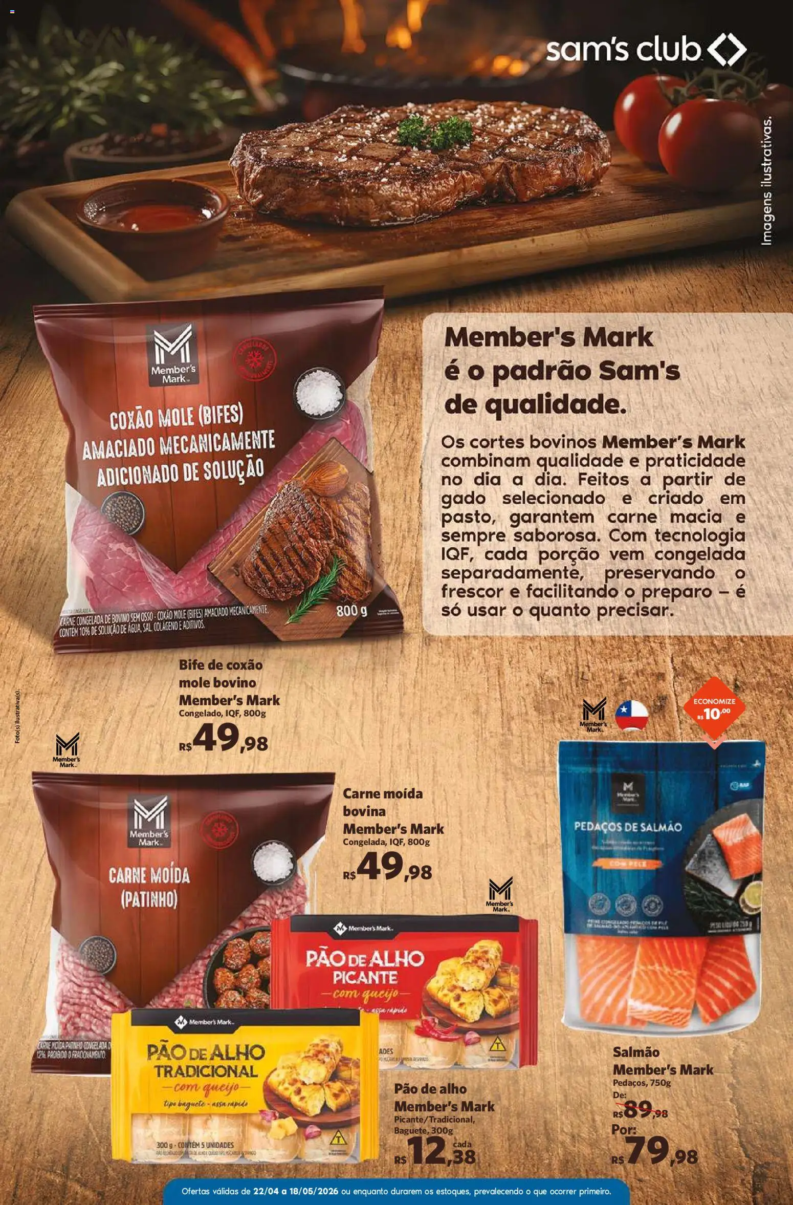 Sam's Club Folheto - válido de 22.04.2026 | Página: 8 | Produtos: Alho, Pao de alho, Queijo, Pão