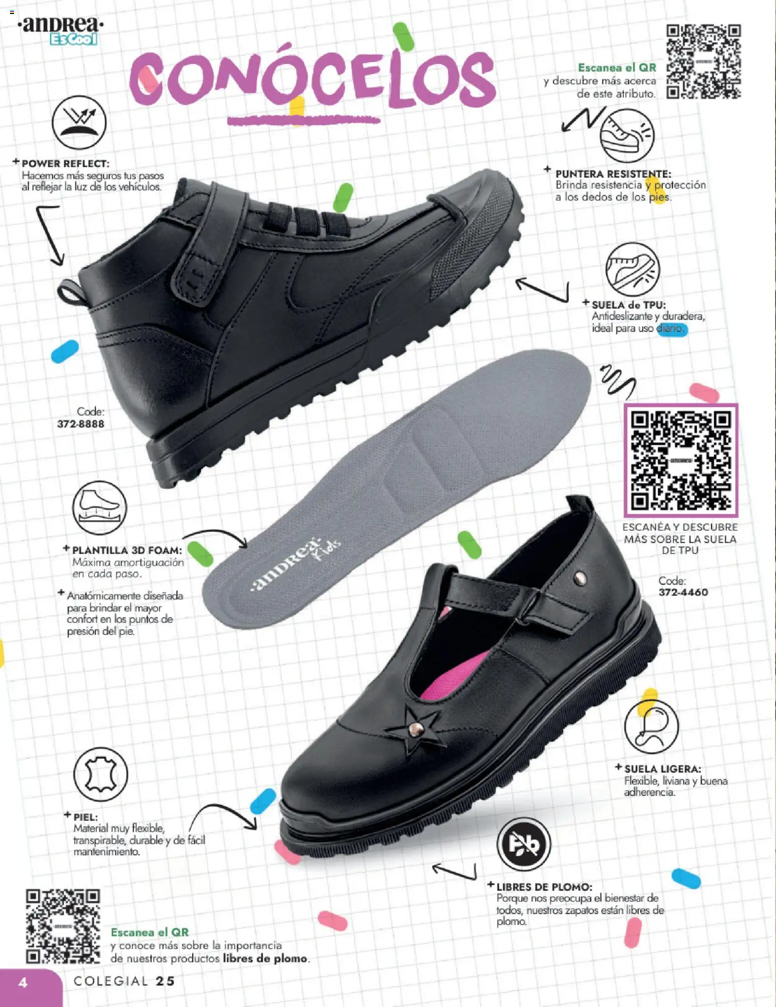 Nuevas ofertas de Andrea válidas en toda la República Mexicana desde el 25.05.2025. ¡Encuentra las mejores ofertas en Andrea catálogo Colegial ! | Página: 4 | Productos: Zapatos, Sobre