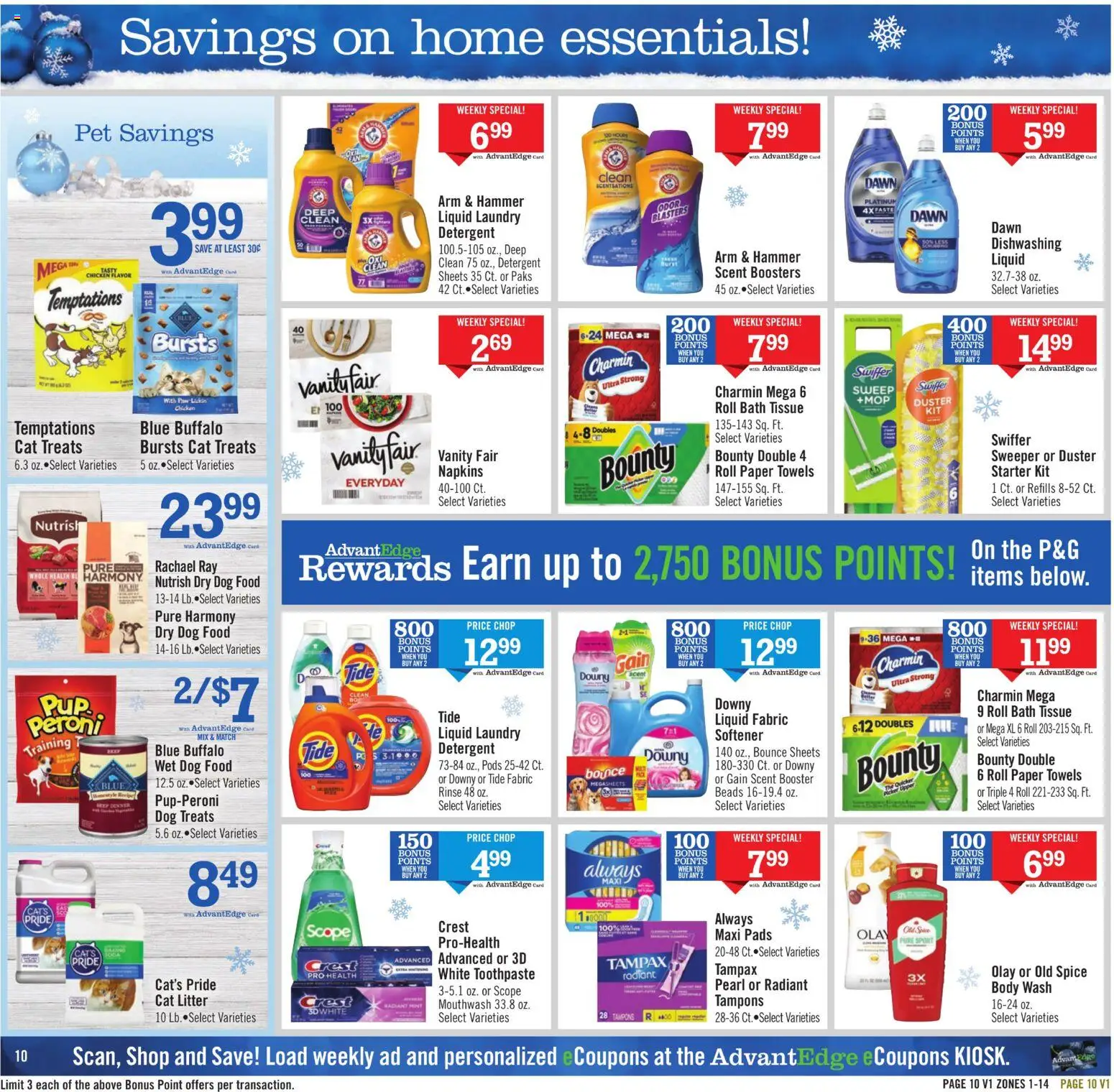 Price Chopper Weekly Ad - valid from 21.12.2025 | Page: 10 | Products: Cat Litter, Hammer, Tampons, Body Wash