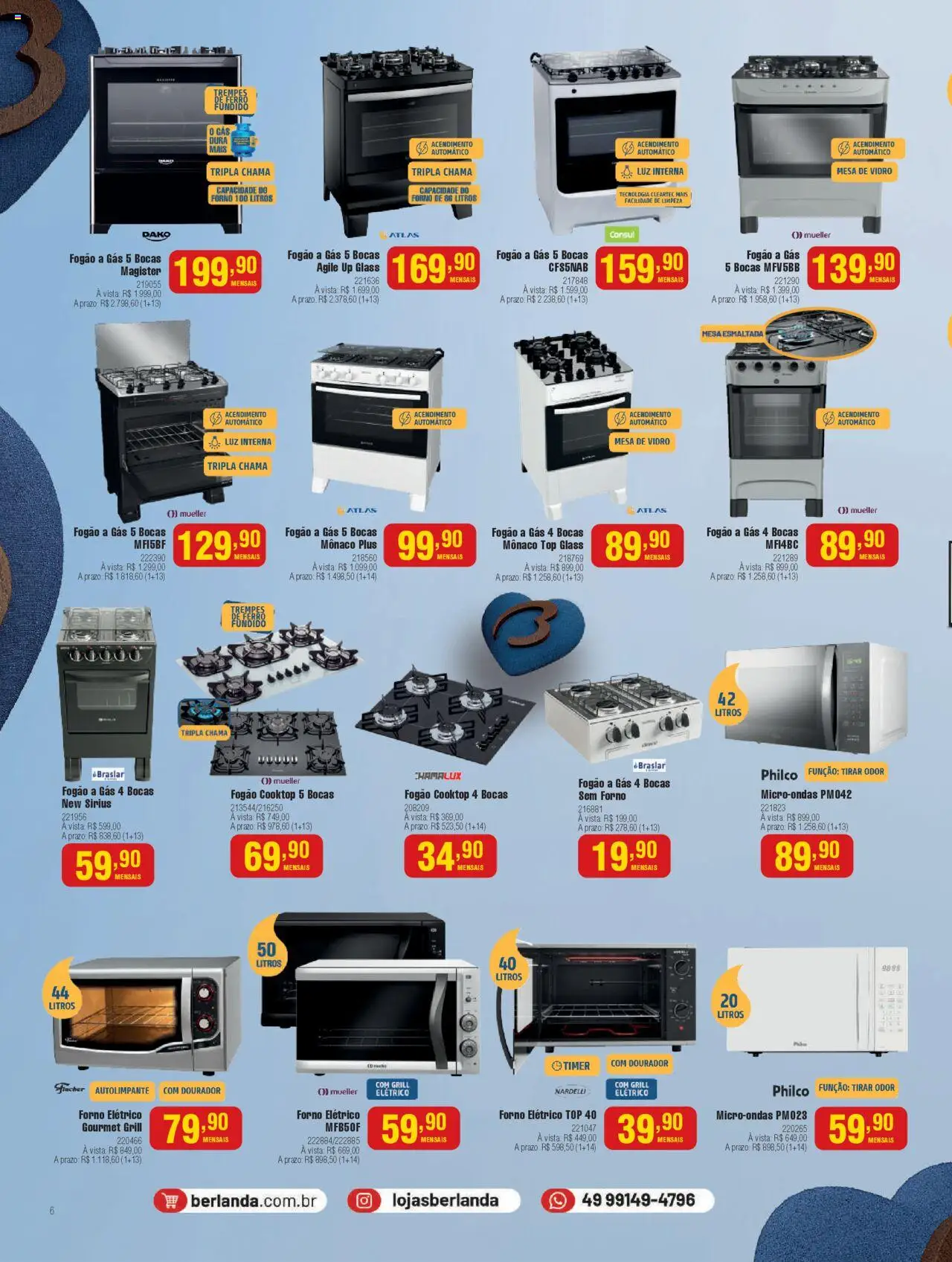 Berlanda Folheto - válido de 28.07.2025 | Página: 6 | Produtos: Fogão, Ferro, Mesa, Cooktop