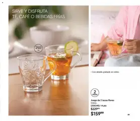 Nuevas ofertas de AVON válidas en toda la República Mexicana desde el 13.09.2025. ¡Encuentra las mejores ofertas en Juego de 2 tazas flores, Vidrio. (200340) 14 pts! | Página: 89