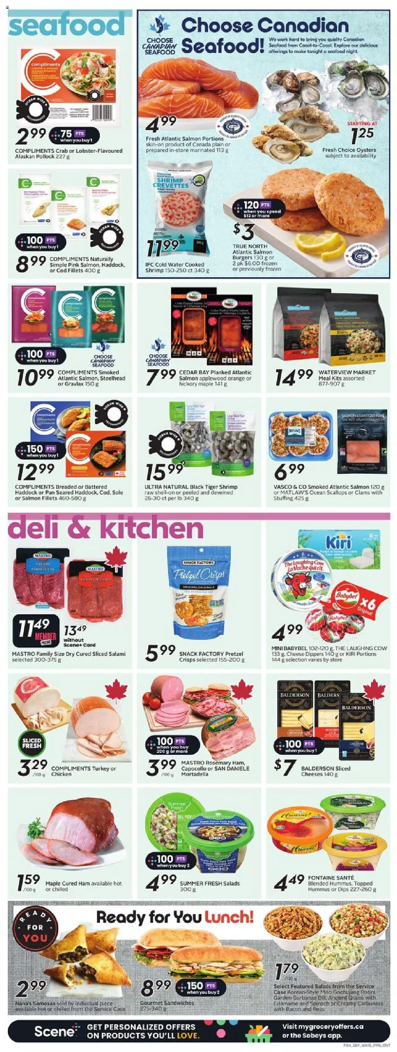 Sobeys flyer valid from 14.08.2025 | Page: 8 | Products: Case, Cheese, Salami, Chicken