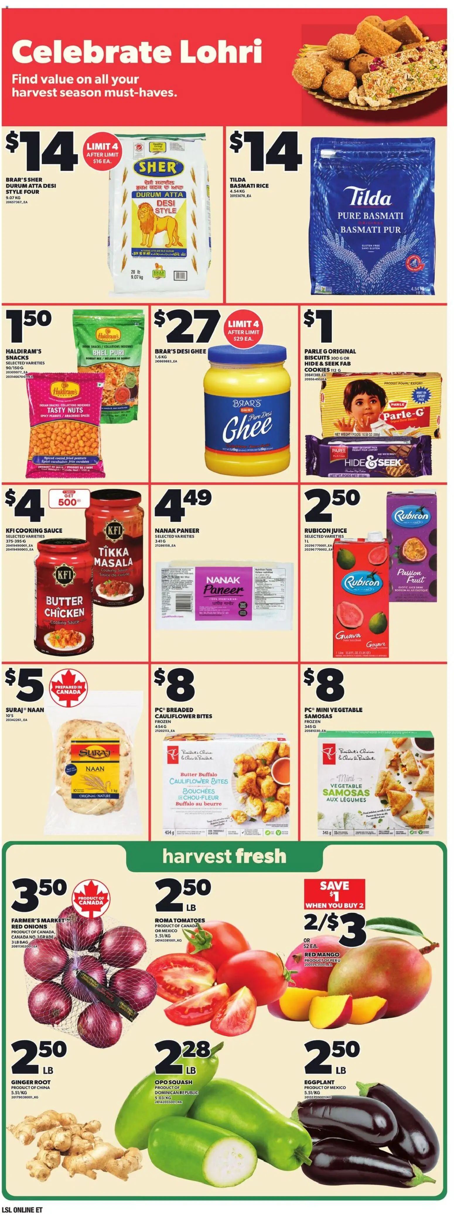 Loblaws flyer valid from 08.01.2026 | Page: 12 | Products: Cookies, Butter, Juice, Tomatoes