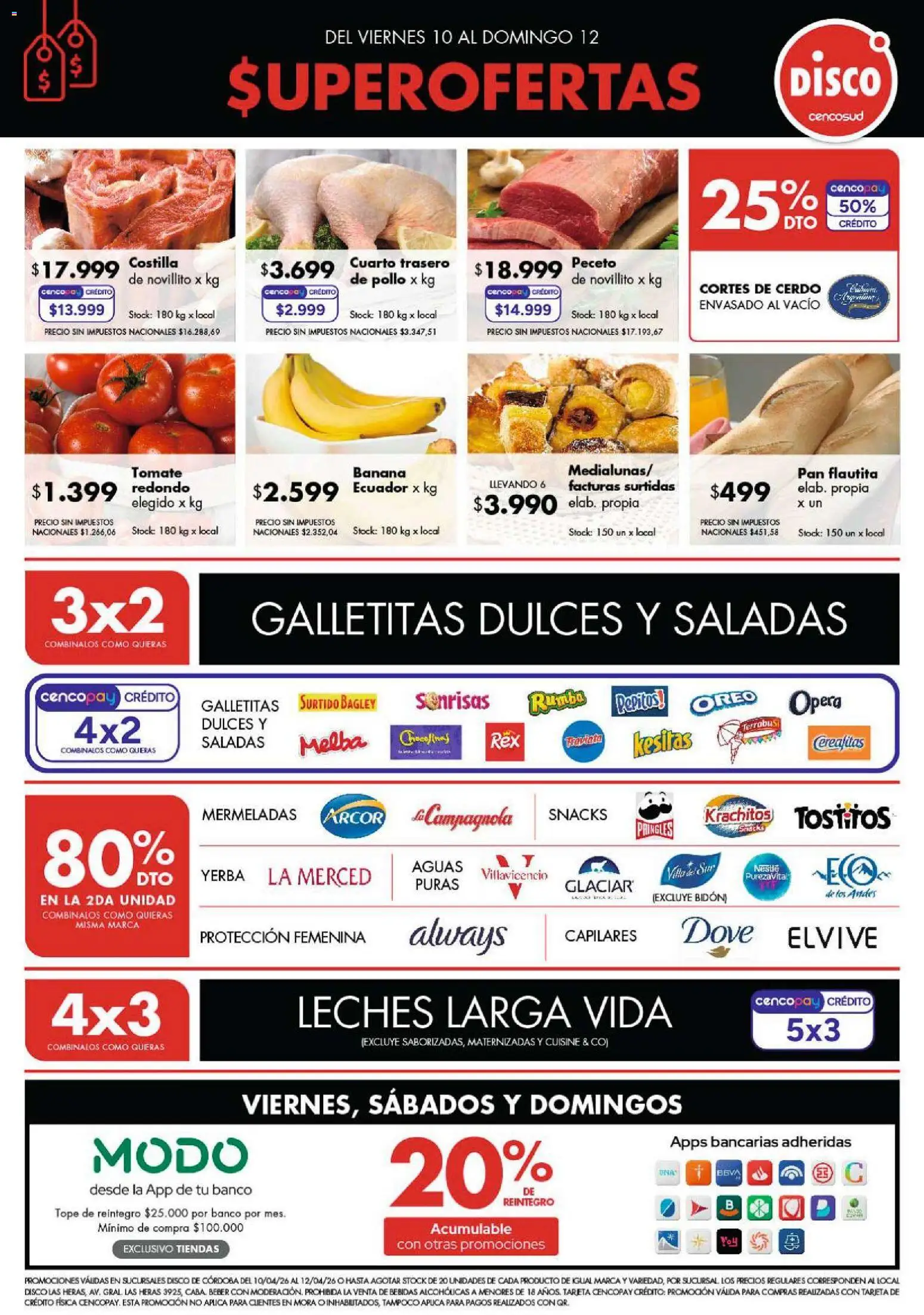 Disco - Ofertas | Córdoba │ válido desde el 09.04.2026 | Página: 1 | Productos: Pollo, Banana, Yerba, Pan