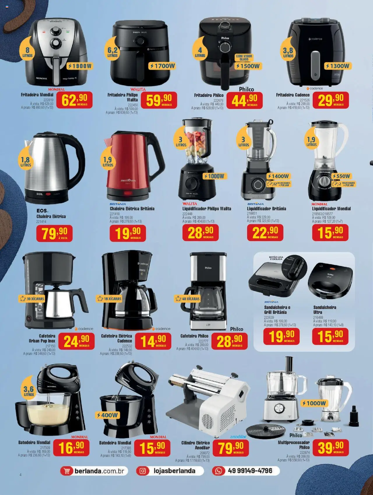 Berlanda Folheto - válido de 28.07.2025 | Página: 4 | Produtos: Grill, Chaleira, Sanduicheira, Xícaras