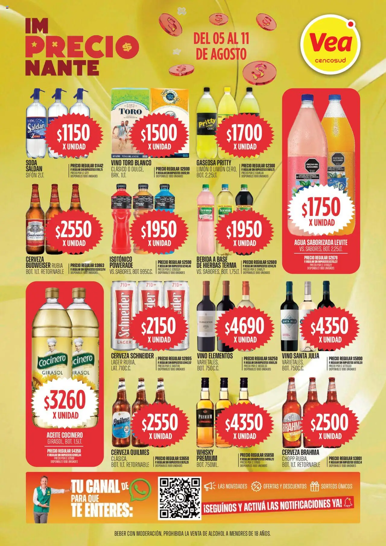 Vea - Oferta imPRECIOnante │ válido desde el 05.08.2025 | Página: 6 | Productos: Whisky, Aceite, Gaseosa, Soda