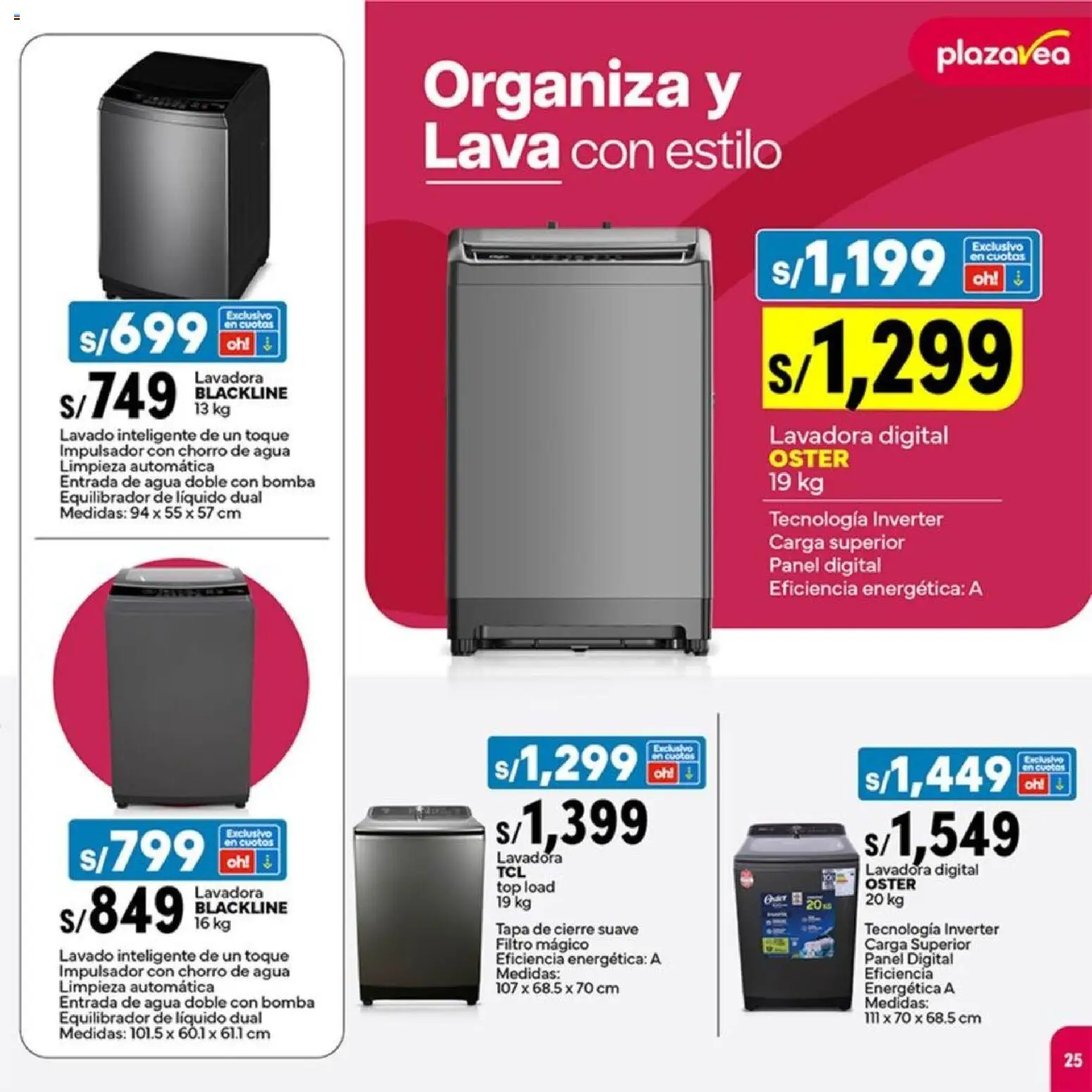Catálogo Plaza Vea válido desde 03.11.2025 | Página: 25 | Productos: Lavadora