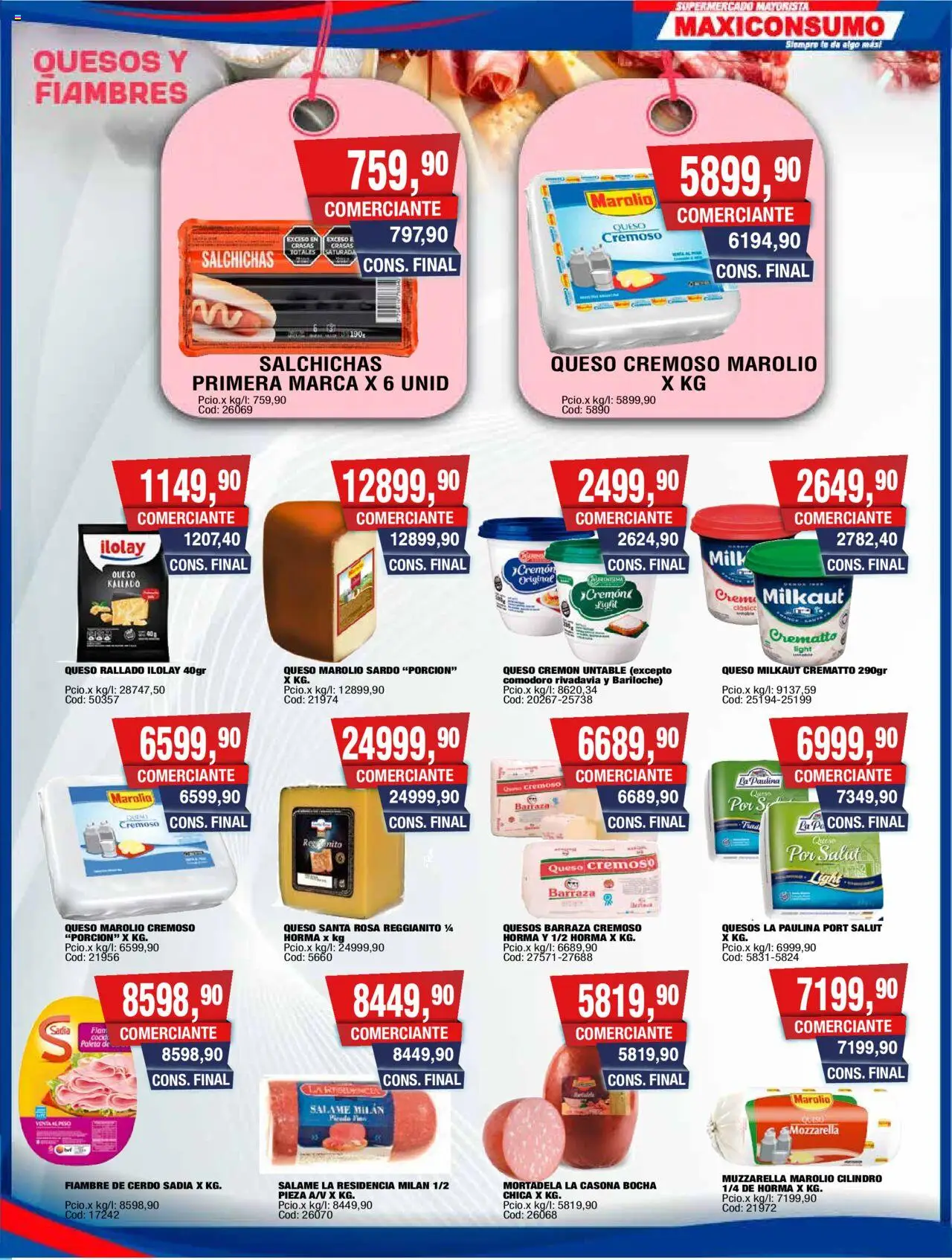 Maxiconsumo ofertas │ válido desde el 29.09.2025 | Página: 13 | Productos: Muzzarella, Salame, Cerdo, Té