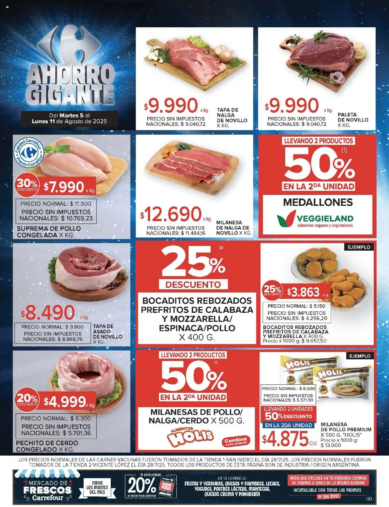 Carrefour ofertas │ válido desde el 05.08.2025 | Página: 14 | Productos: Panadería, Milanesa, Paleta, Crema