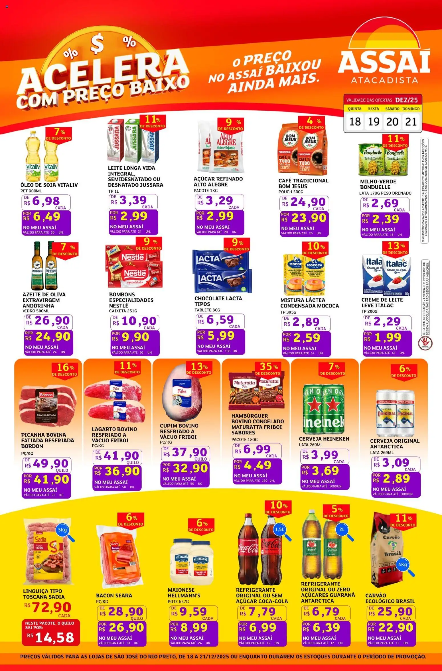 Assaí Atacadista Folheto - válido de 18.12.2025 | Página: 1 | Produtos: Óleo, Chocolate, Hambúrguer, Maionese