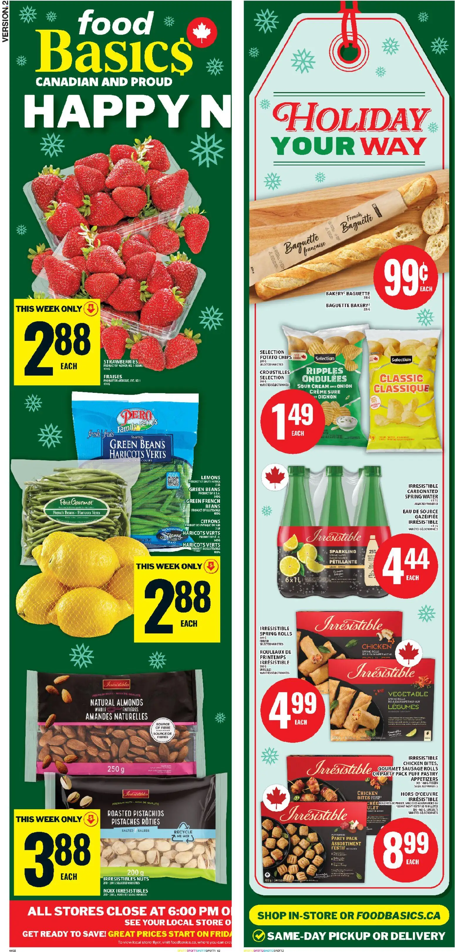 Food Basics flyer valid from 25.12.2025 | Page: 2 | Products: Sour cream, Strawberries, Chips, Nuts
