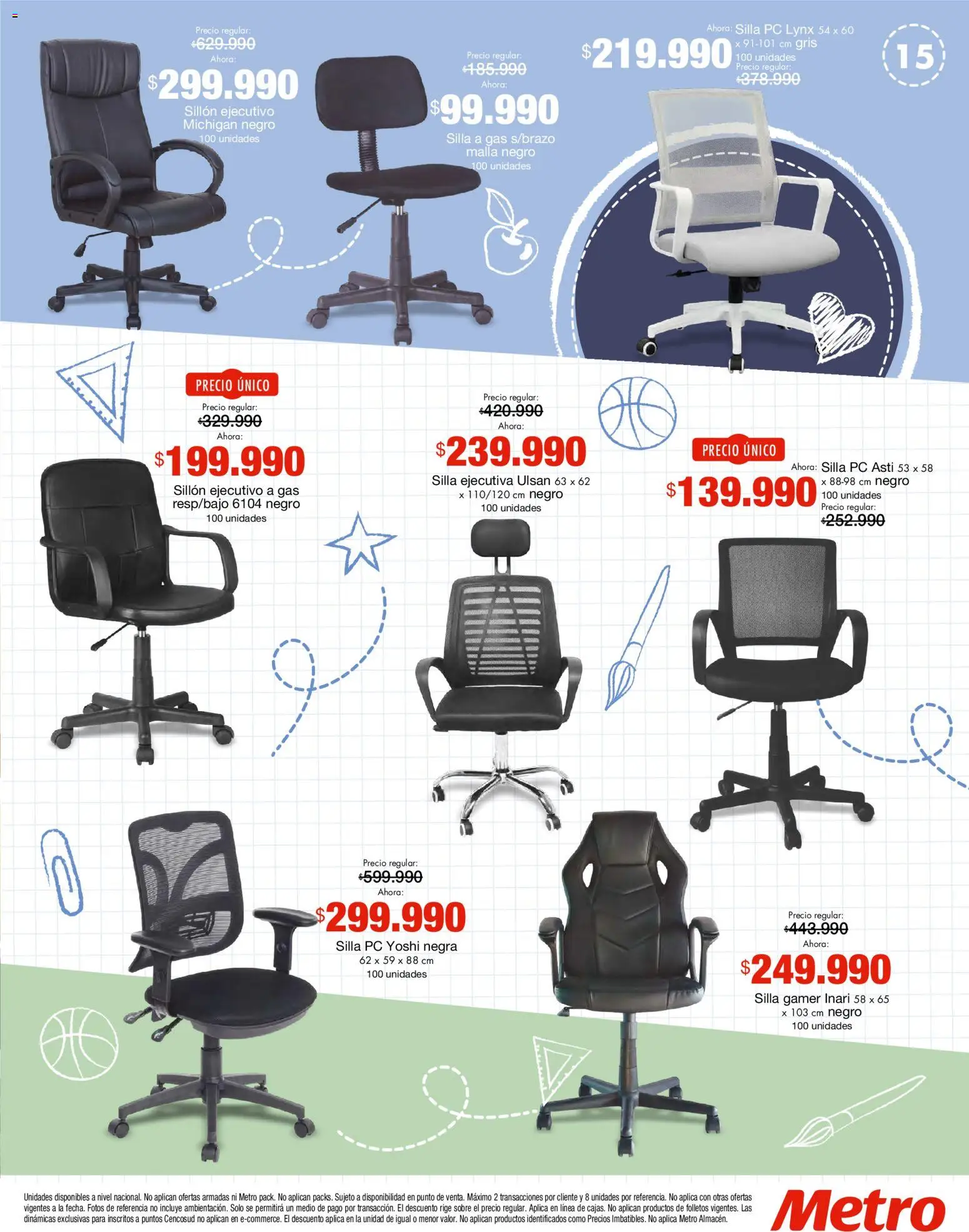 Metro revista - valida desde el 14.01.2026 | Página: 15 | Productos: Silla gamer, Sobre, Sillón, Silla