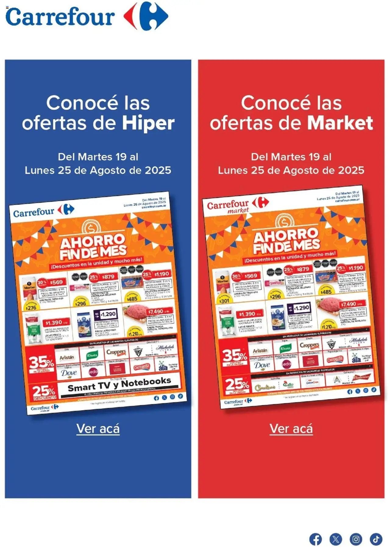 Carrefour ofertas - CABA │ válido desde el 19.08.2025 | Página: 1 | Productos: Bolsa, Café, Arroz, Crema