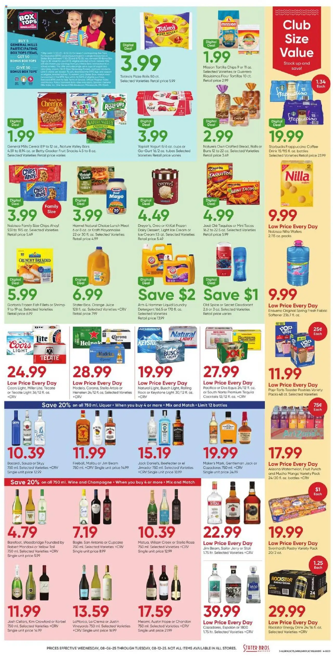 Stater Bros Weekly Ad - valid from 06.08.2025 | Page: 3 | Products: Juice, Wine, Deodorant, Chips