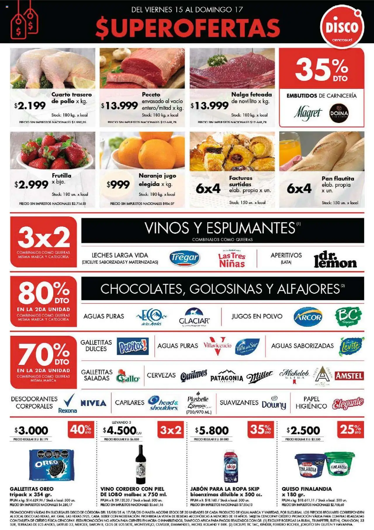 Disco ofertas - Córdoba │ válido desde el 14.08.2025 | Página: 1 | Productos: Jabón, Ropa, Jugo, Golosinas