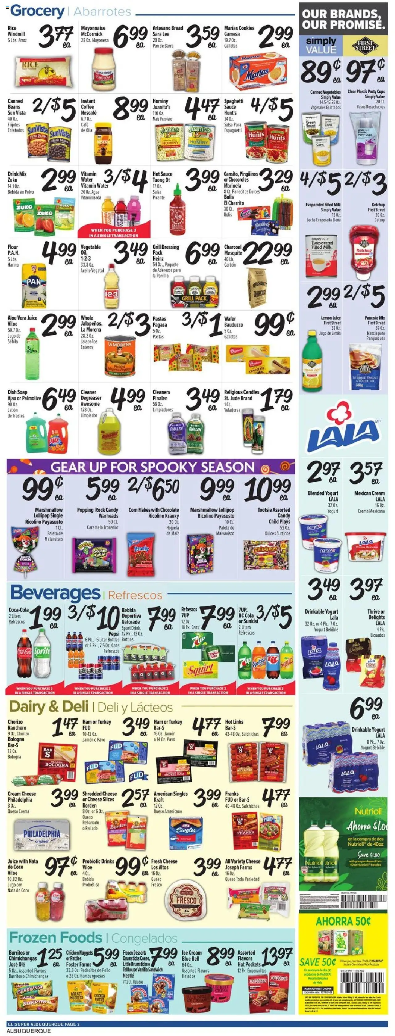 El Super Weekly Ad - NM - valid from 08.10.2025 | Page: 2 | Products: Ham, Rice, Ketchup, Water