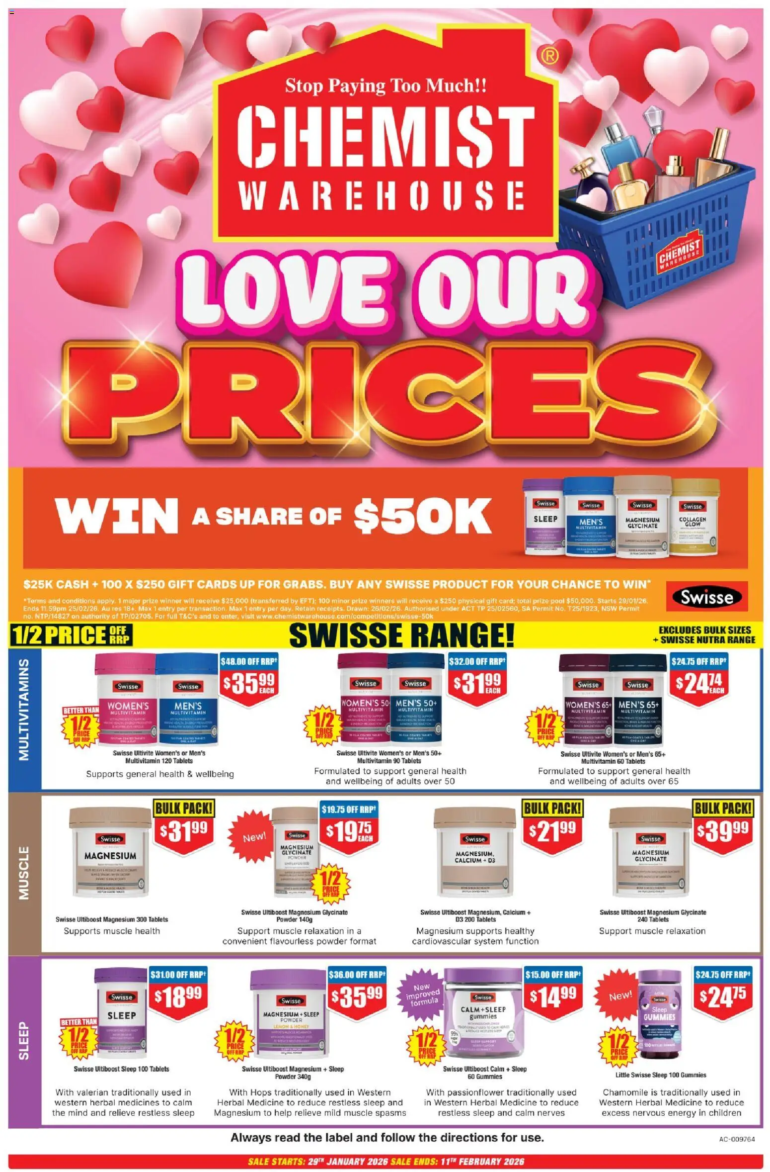 Chemist Warehouse catalogue - valid from 29.01.2026 | Page: 1 | Products: Powder, Herbal, Multivitamin, Tablets