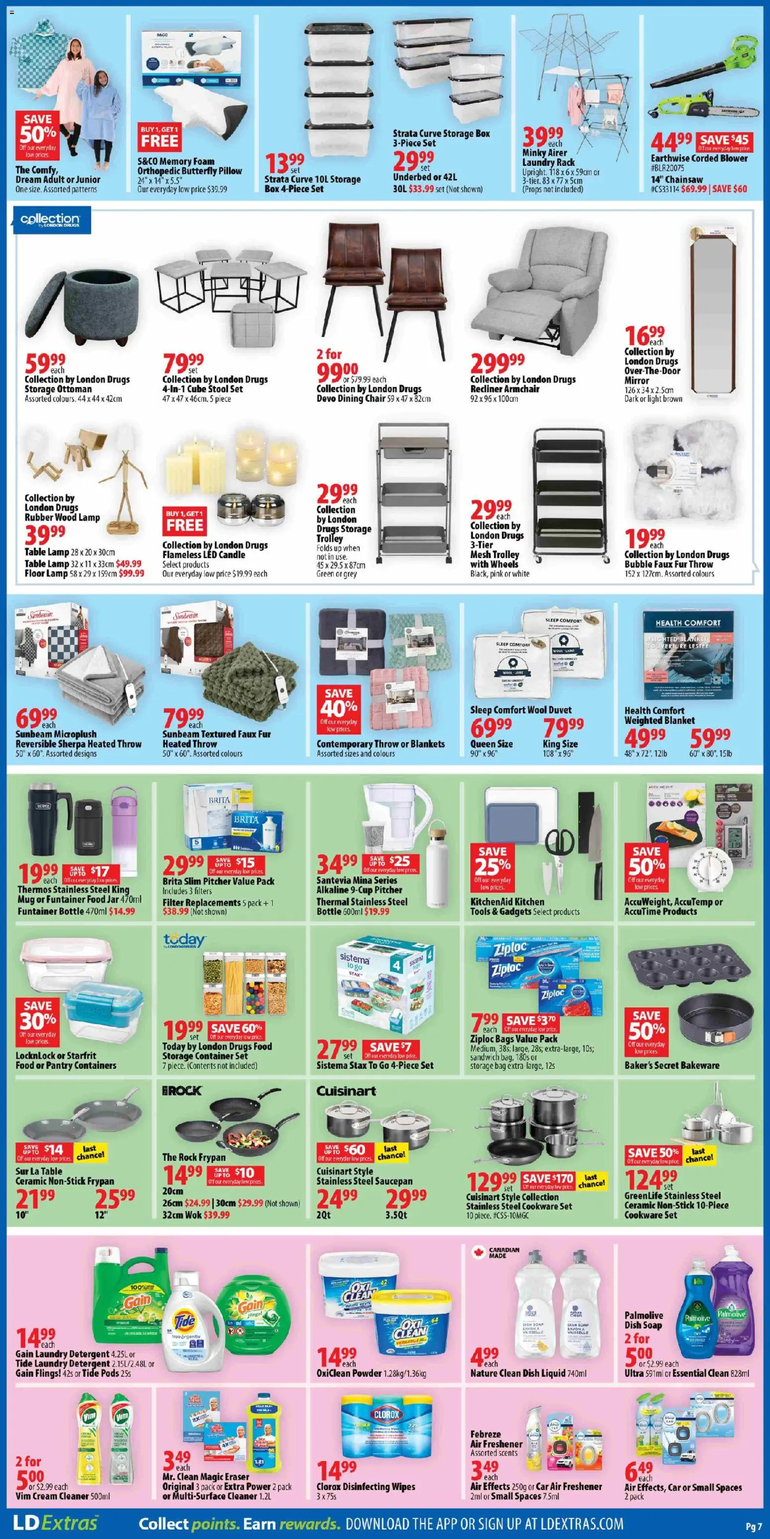 London Drugs flyer valid from 27.11.2025 | Page: 7 | Products: Table, Chair, Box, Lamp