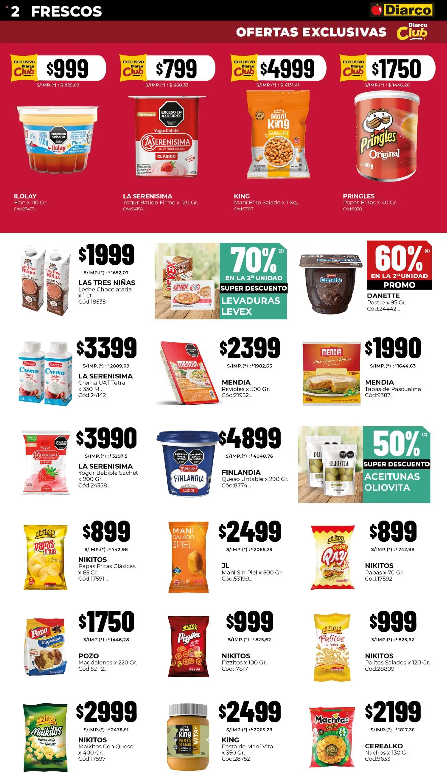 Diarco - Ofertas Pueblo Interior │ válido desde el 23.03.2026 | Página: 2 | Productos: Frutilla, Ravioles, Cacao, Crema