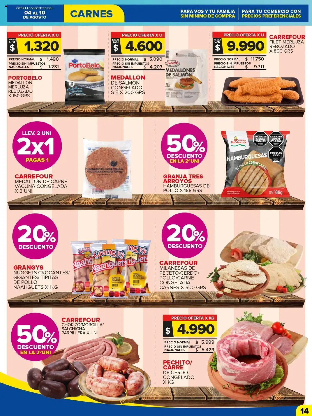 Carrefour Maxi catálogo │ válido desde el 04.08.2025 | Página: 14 | Productos: Pollo, Salchicha, Cerdo