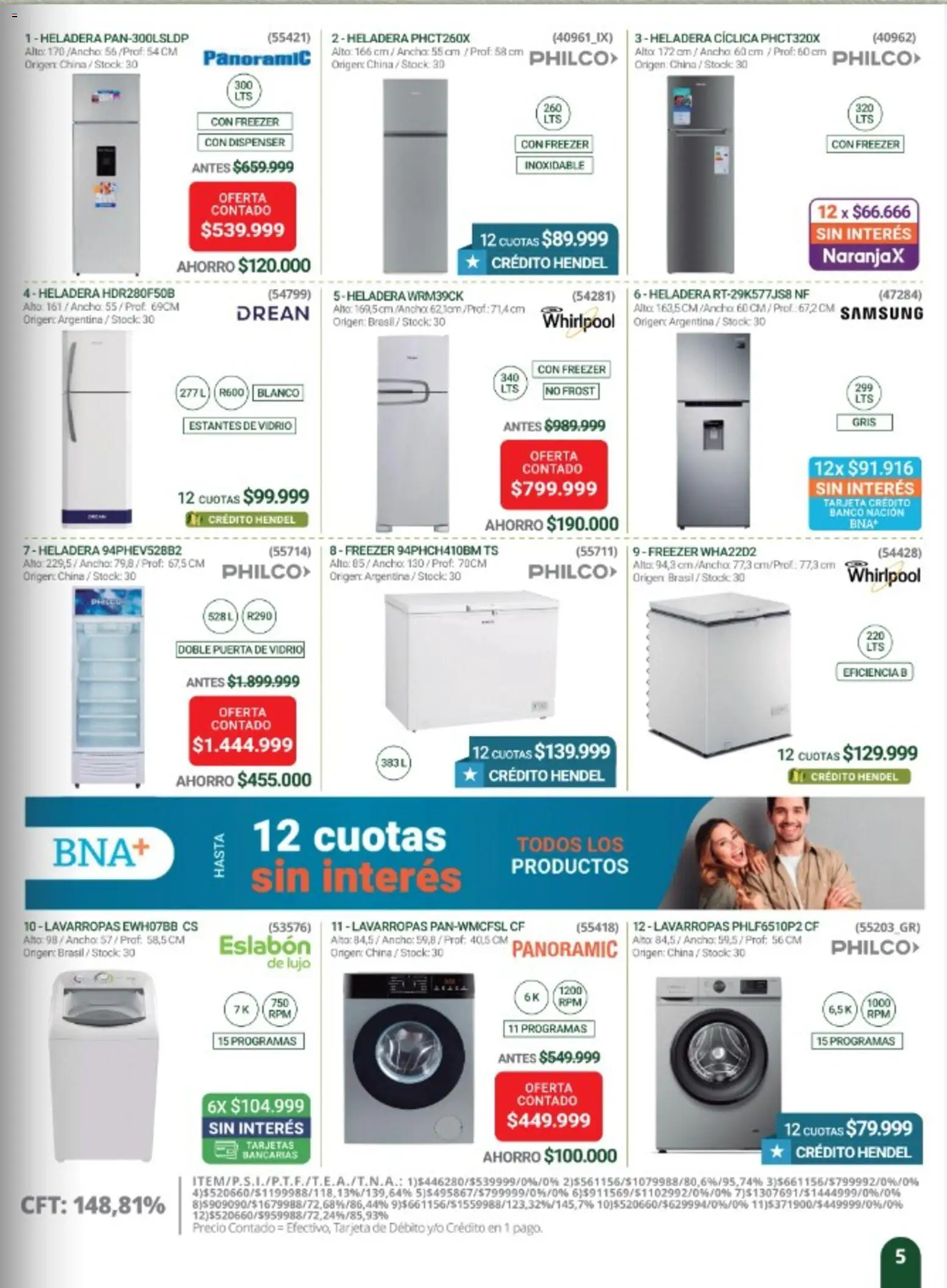 Hendel catálogo │ válido desde el 01.11.2025 | Página: 5 | Productos: Estantes, Banco, Lavarropas, Heladera