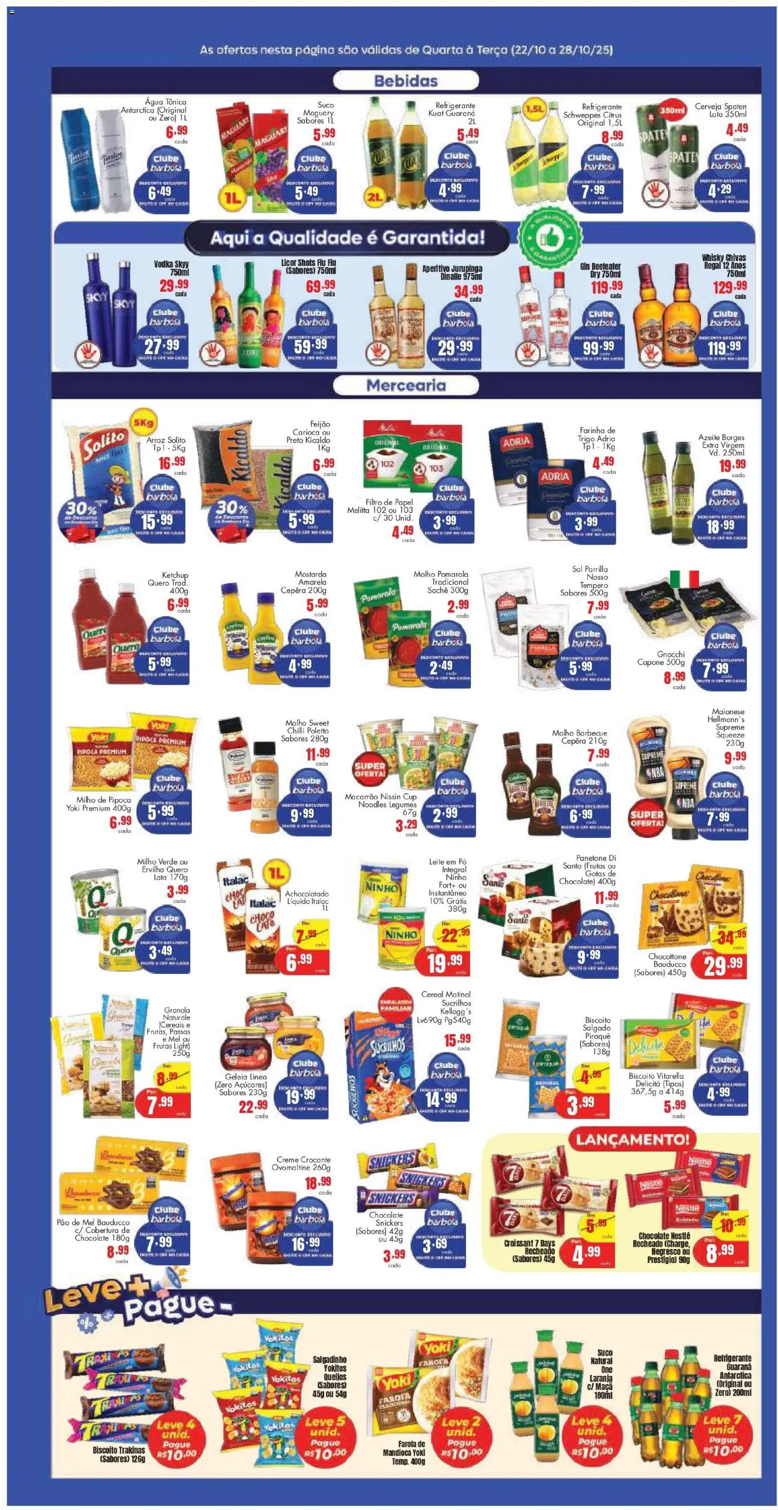 Barbosa Supermercados Folheto - válido de 22.10.2025 | Página: 3 | Produtos: Mandioca, Guaraná, Sal, Maionese