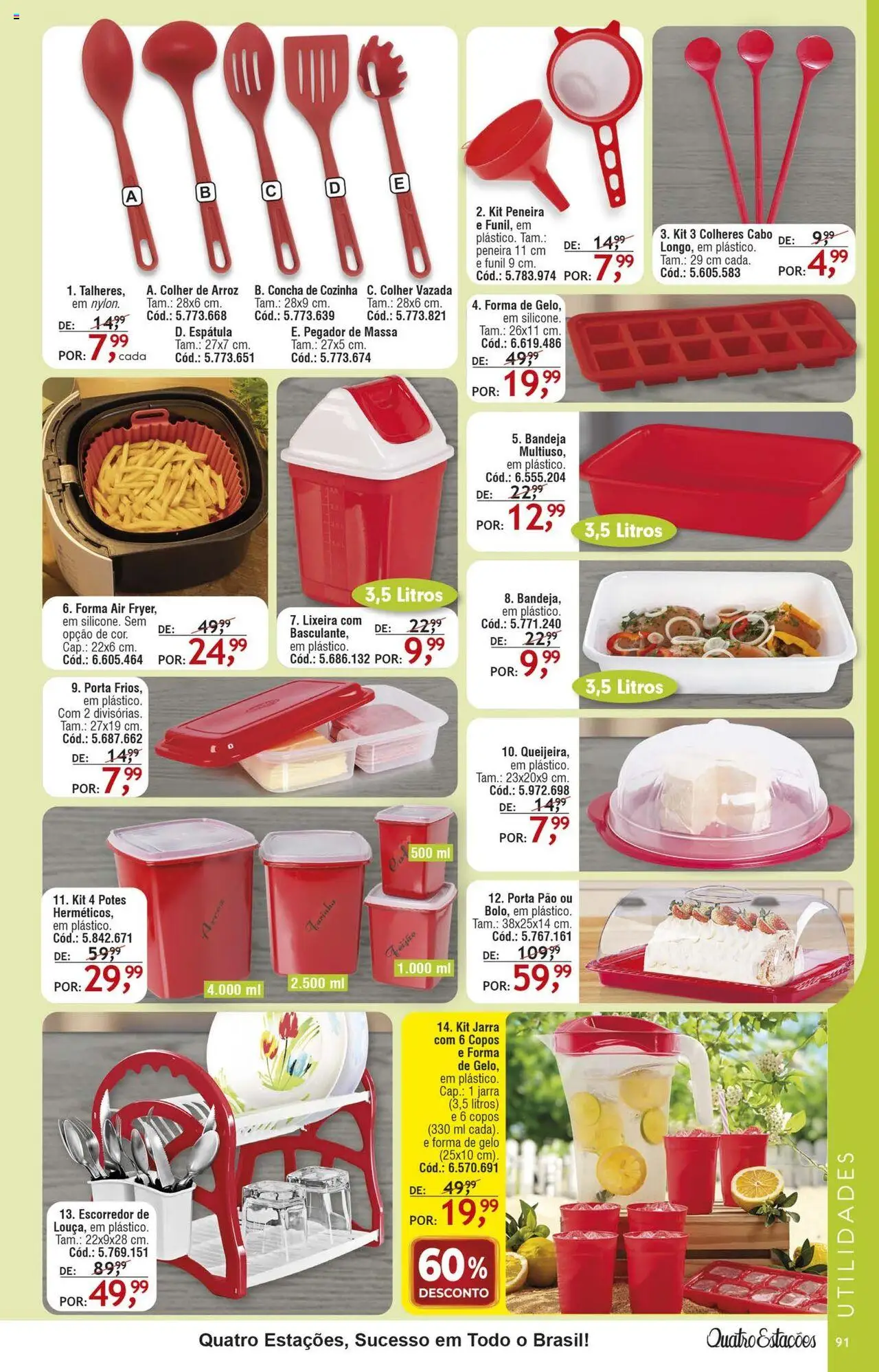 Quatro Estações Folheto - válido de 01.08.2025 | Página: 87 | Produtos: Colheres, Peneira, Copos, Espátula