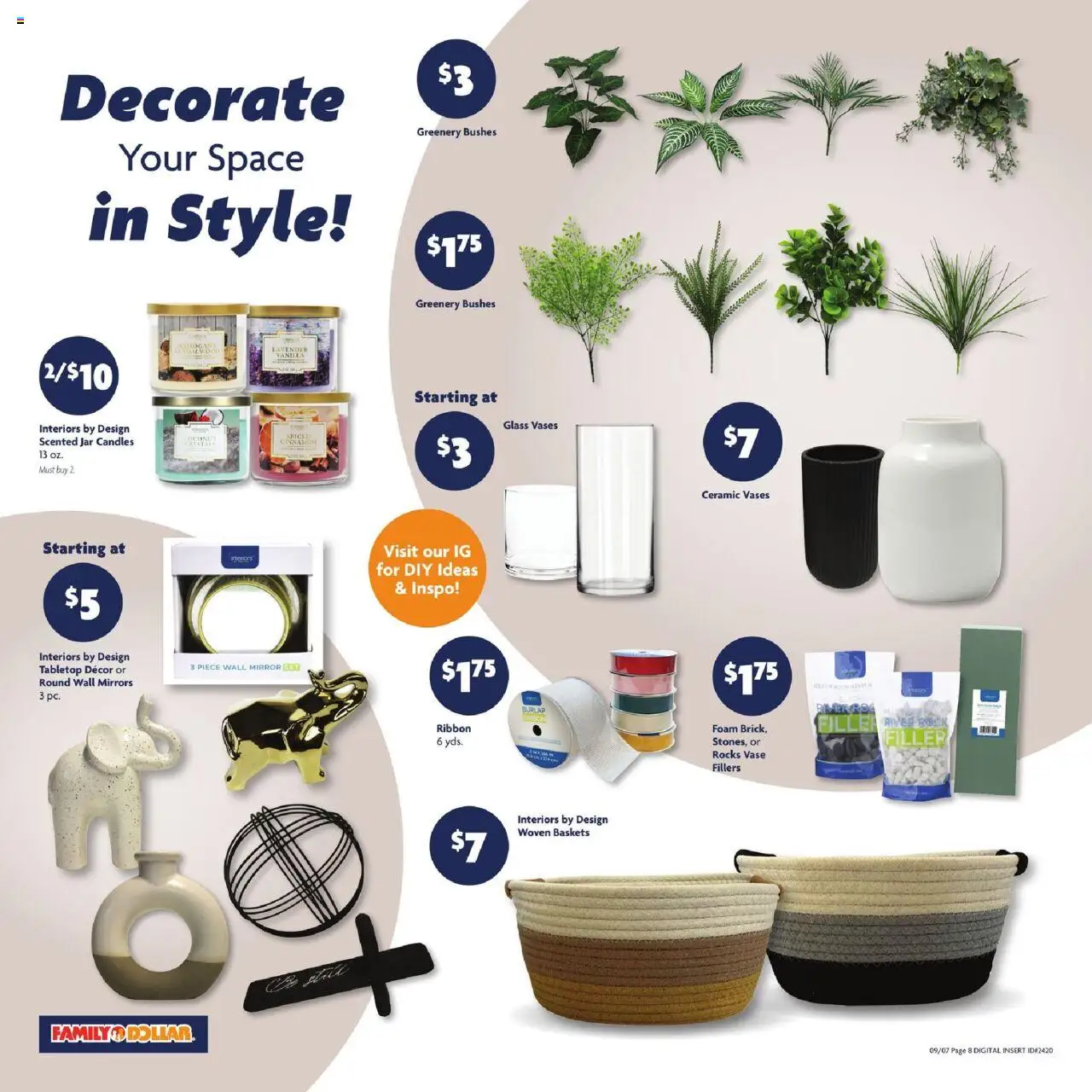 Family Dollar Weekly Ad - valid from 07.09.2025 | Page: 10 | Products: Mirror, Vase