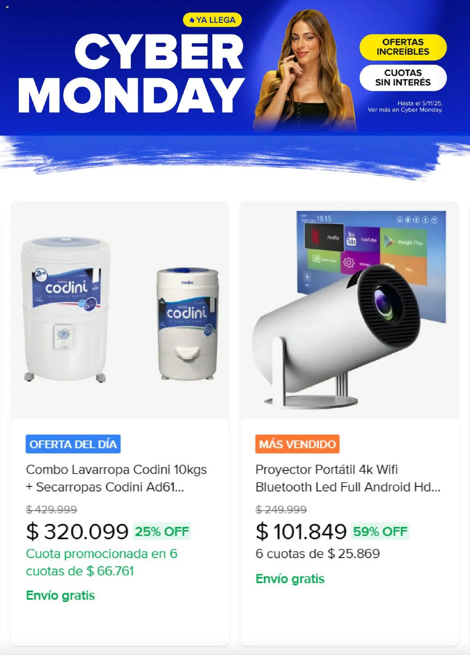 Mercado Libre catálogo - Cyber monday  │ válido desde el 27.10.2025 | Página: 8 | Productos: Proyector