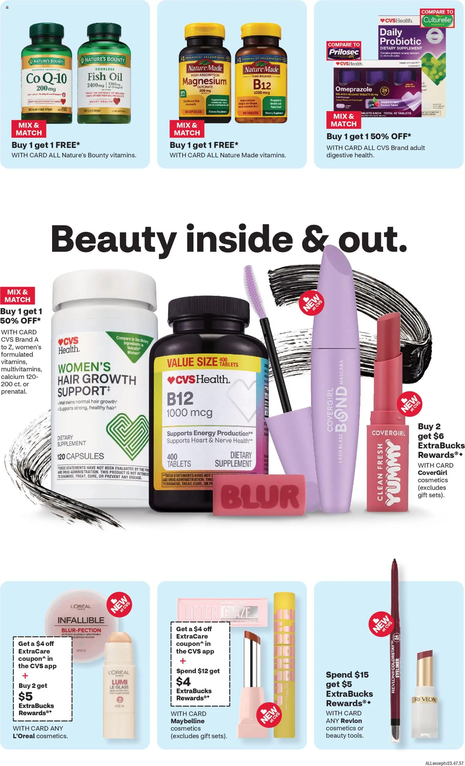CVS Pharmacy Weekly Ad - CA - valid from 09.11.2025 | Page: 4 | Products: Vitamin, Mascara, Eyeliner, Oil