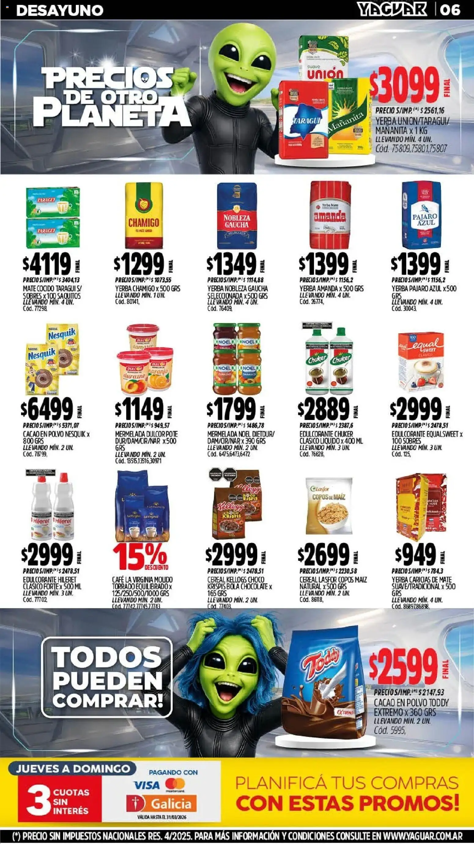 Yaguar - Oferta Semanal Misiones │ válido desde el 09.03.2026 | Página: 6 | Productos: Mate, Yerba, Durazno, Chocolate