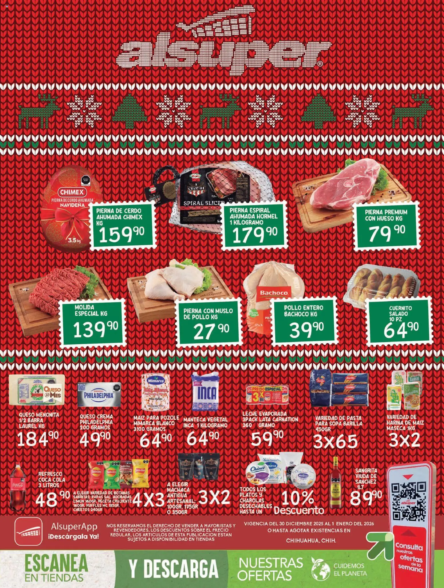 Nuevas ofertas de Alsuper válidas en toda la República Mexicana desde el 30.12.2025. ¡Encuentra las mejores ofertas en Alsuper folleto Chihuahua Capital! | Página: 1 | Productos: Maíz, Queso crema, Limón, Queso