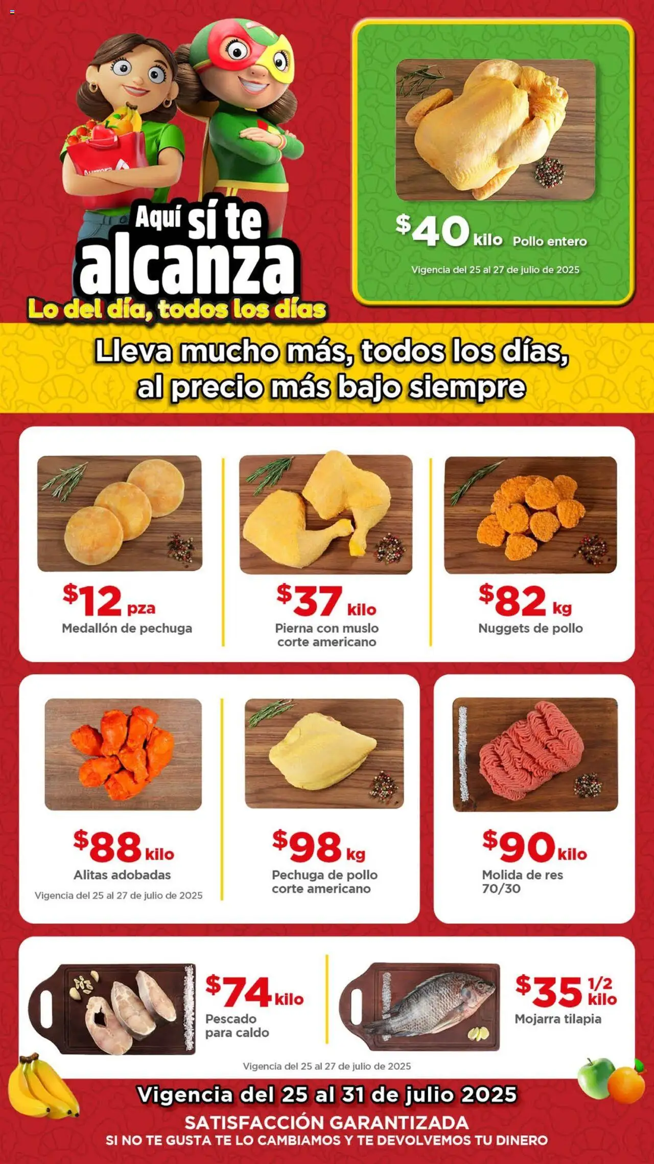 Nuevas ofertas de Bodega Aurrerá válidas en toda la República Mexicana desde el 25.07.2025. ¡Encuentra las mejores ofertas en Bodega Aurrerá Folleto Precio! | Página: 1 | Productos: Pollo, Res, Té