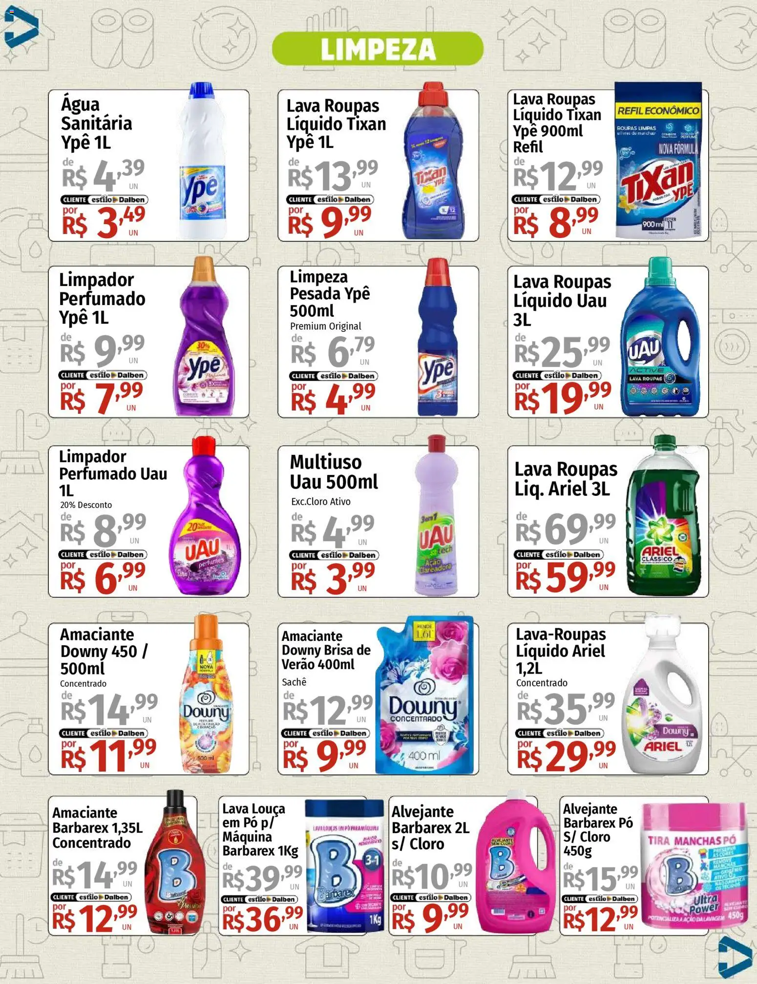Supermercado Dalben Folheto - válido de 09.02.2026 | Página: 3 | Produtos: Pó, Tira manchas, Alvejante, Perfumes