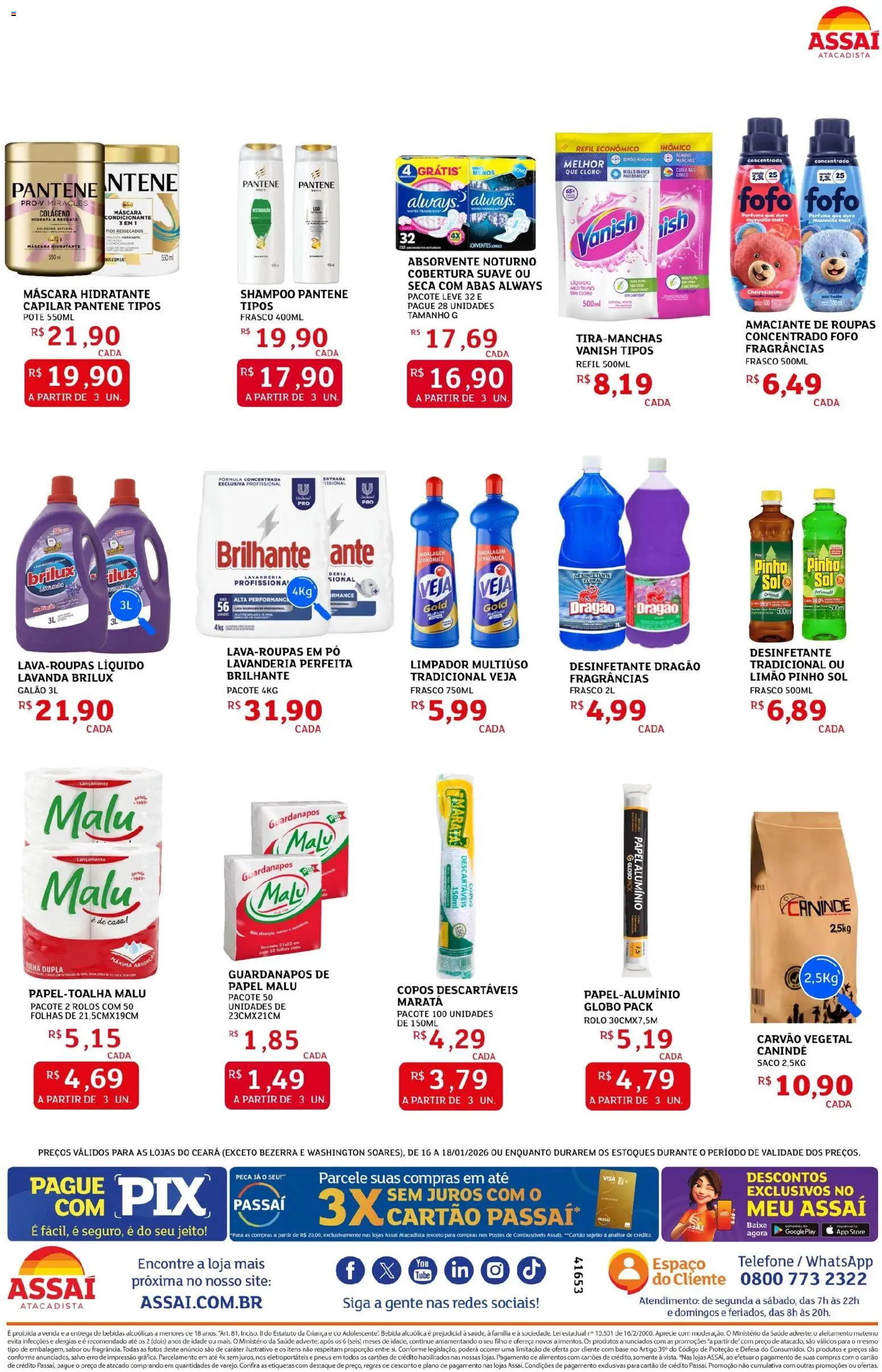 Assaí Atacadista Folheto - válido de 16.01.2026 | Página: 3 | Produtos: Amaciante de roupas, Pneus, Bebida, Telefone