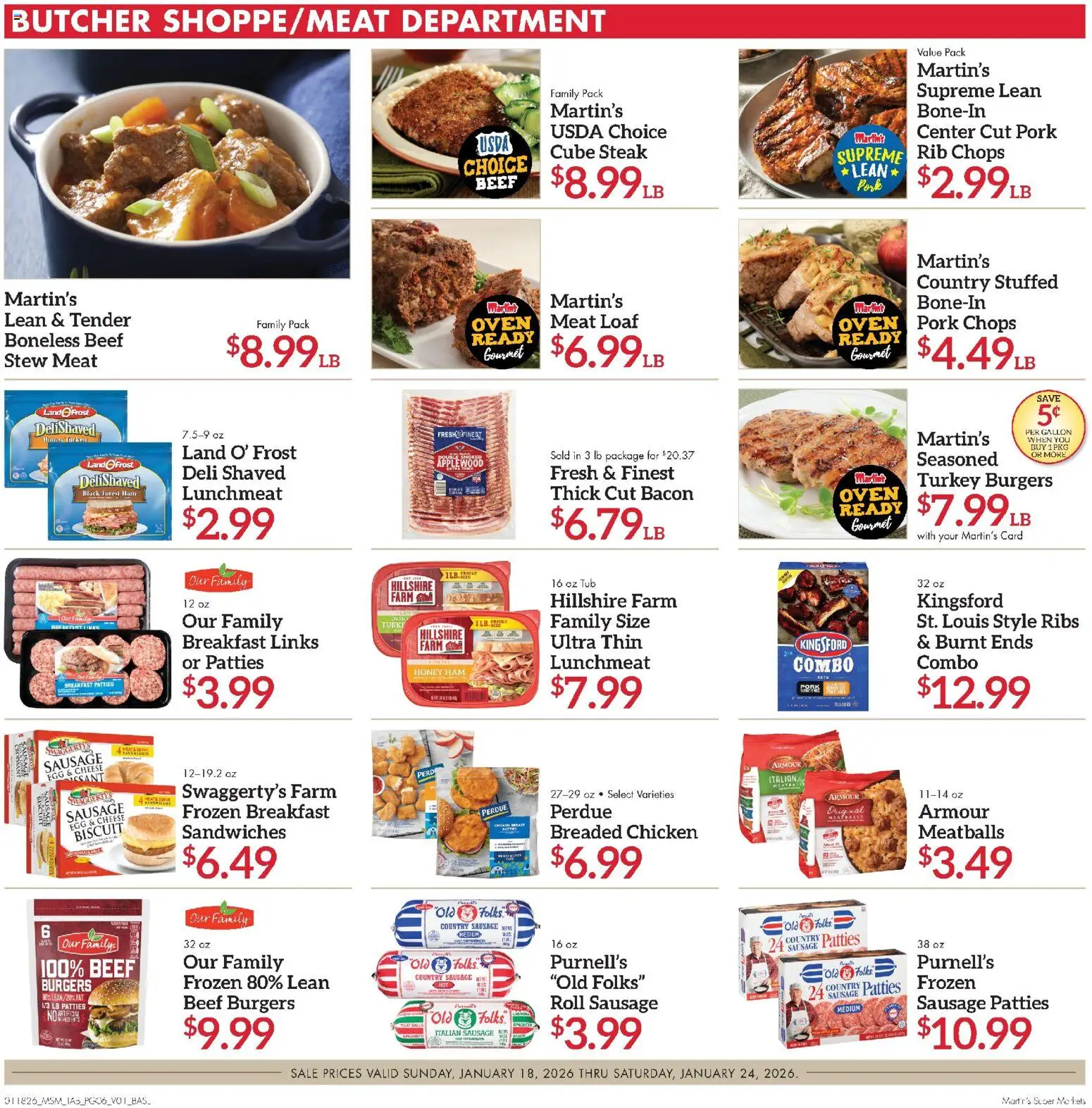 Martin’s Weekly Ad - valid from 18.01.2026 | Page: 6 | Products: Cheese, Pork, Beef, Oven