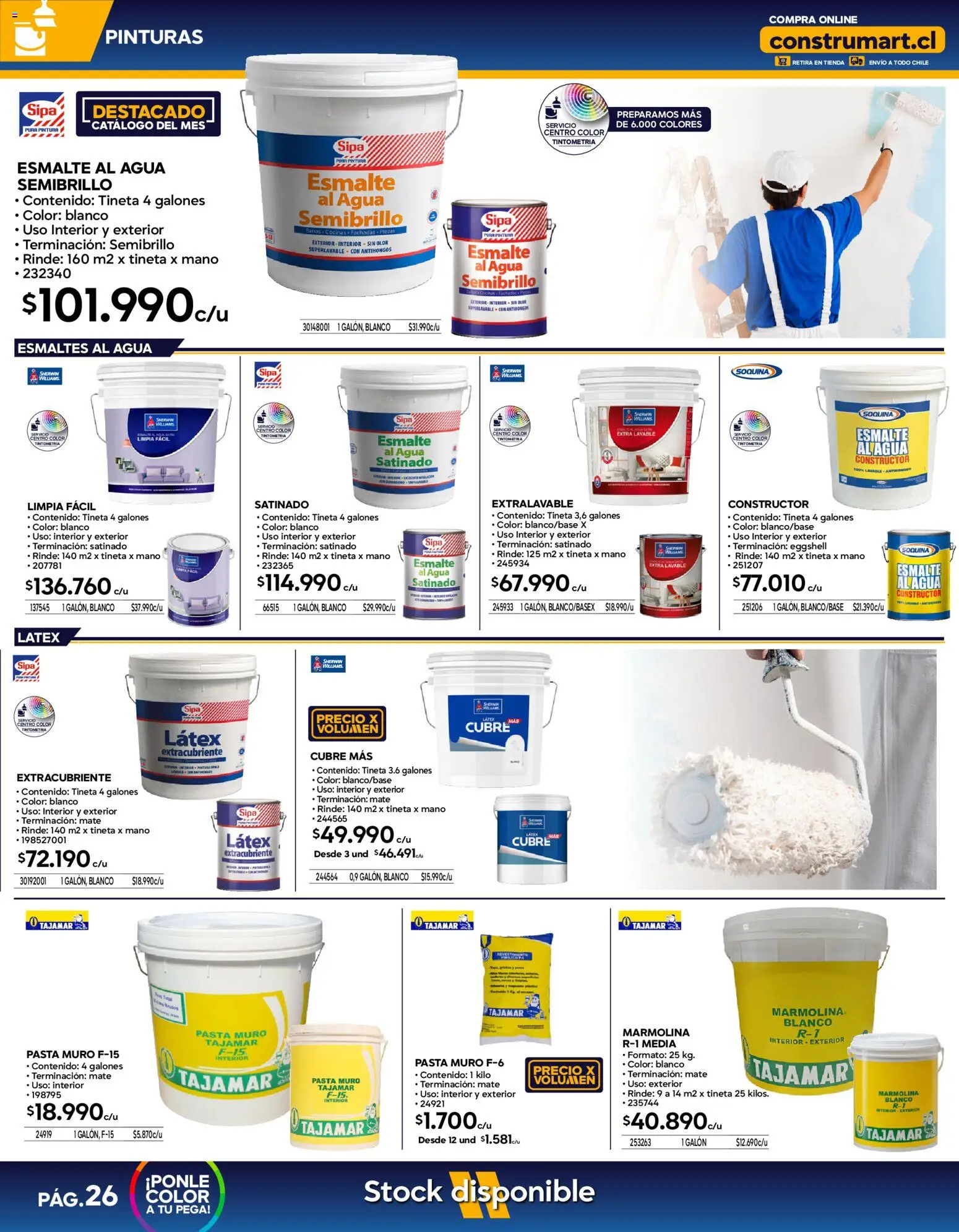 Construmart Ofertas │ válido desde el 31.03.2026 | Página: 26 | Productos: Agua, Mate, Pintura, Pasta