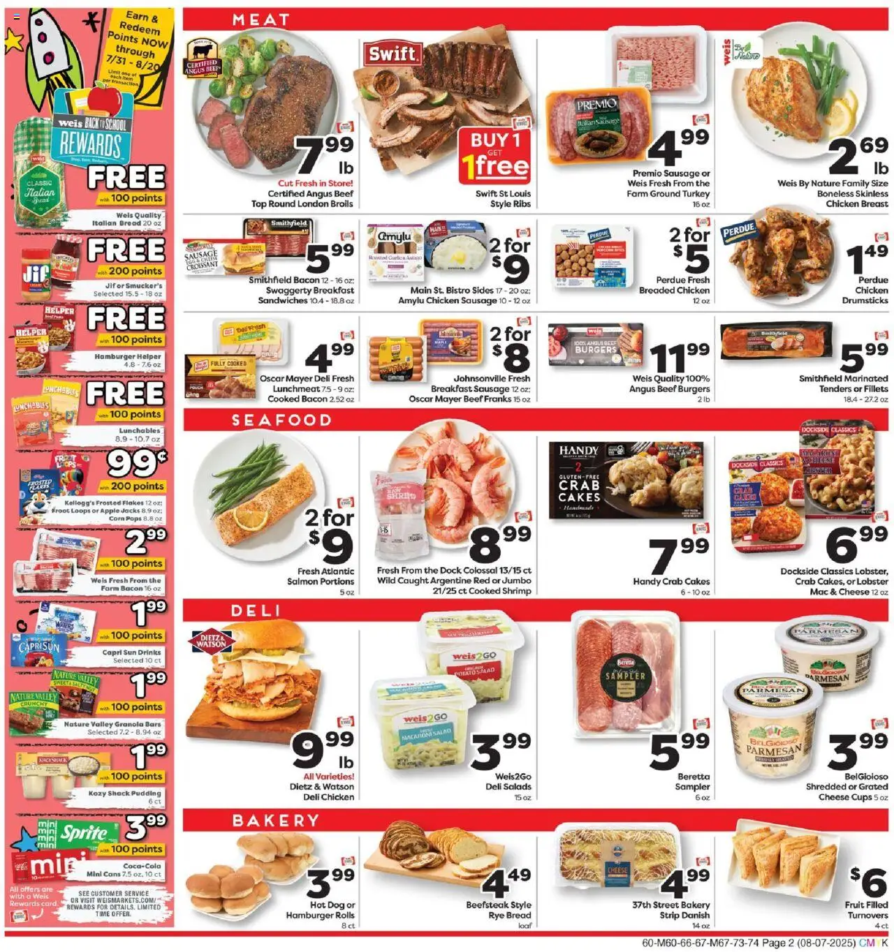 Weis Weekly Circular - VA - valid from 07.08.2025 | Page: 2 | Products: Bakery, Corn, Sausage, Jacks
