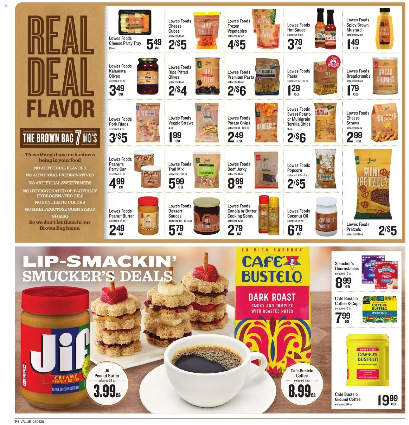 Lowes Foods Weekly Ad - NC - valid from 04.03.2026 | Page: 5 | Products: Corn, Cheese, Oil, Sauce