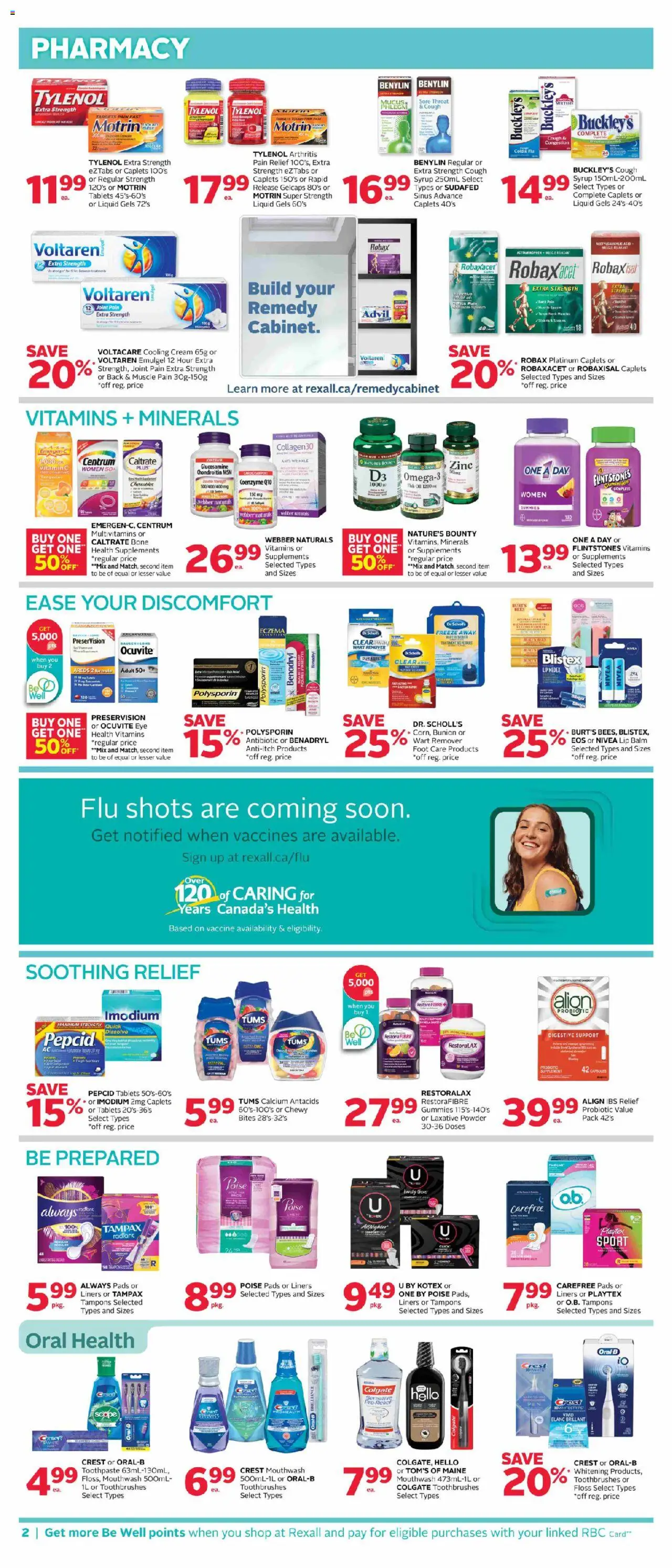 Rexall flyer valid from 03.10.2025 | Page: 4 | Products: Cream, Powder, Toothpaste, Mouthwash