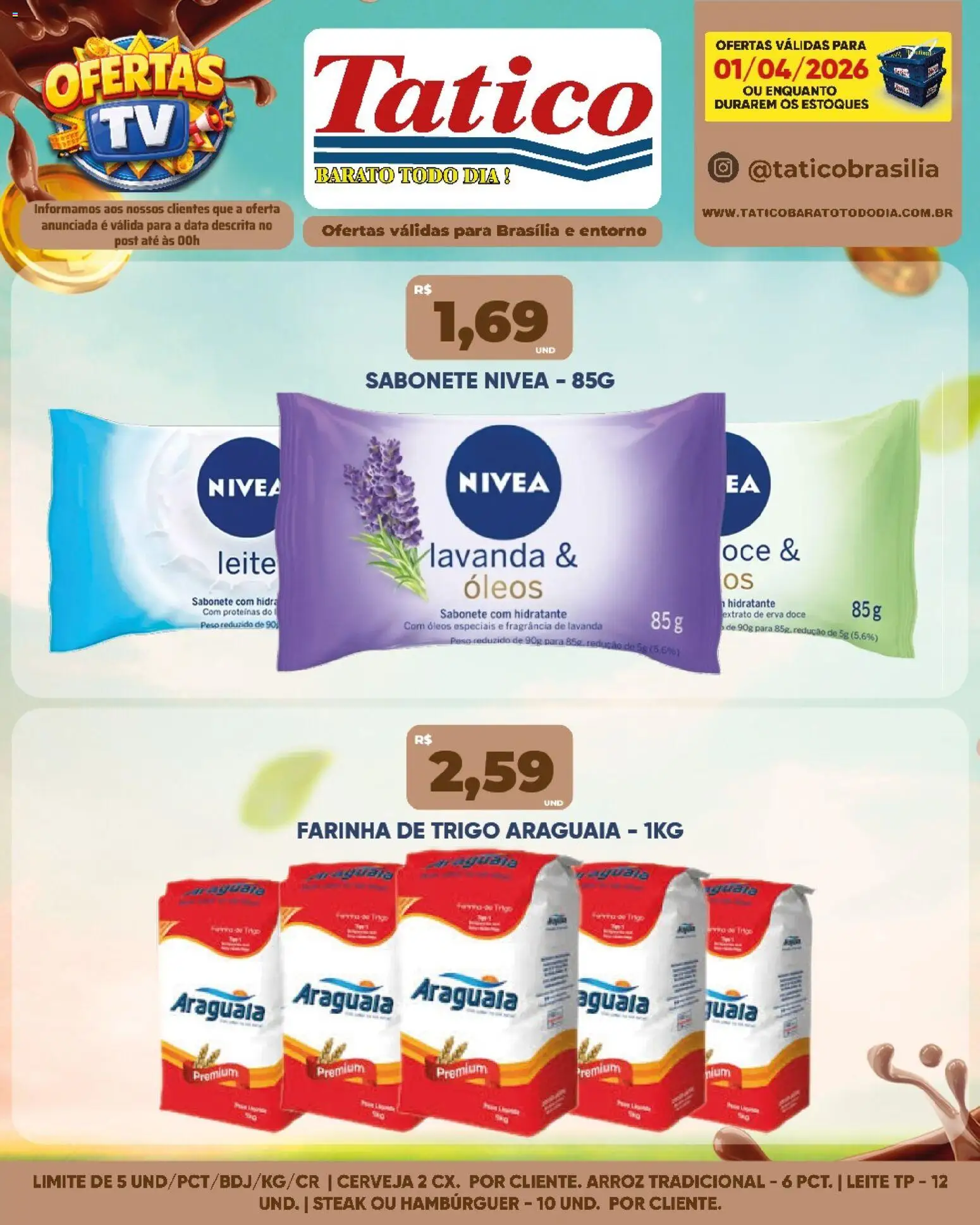 Tatico Folheto - válido de 02.04.2026 | Página: 12 | Produtos: Farinha de trigo, Cerveja, Arroz, Hambúrguer