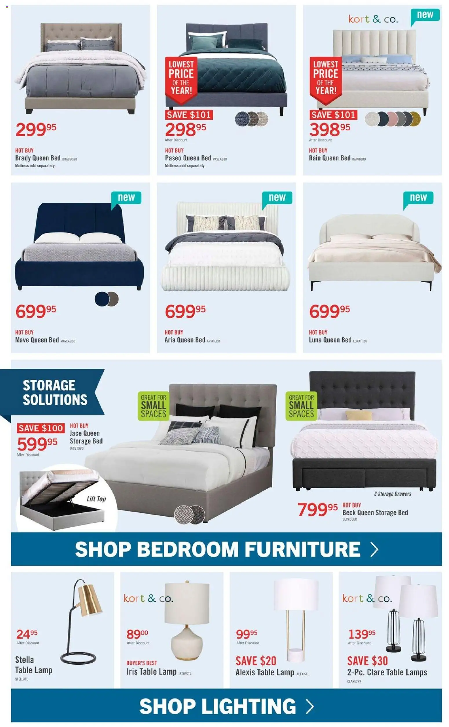 The Brick flyer valid from 28.11.2025 | Page: 8 | Products: Bed, Mattress, Table, Lamp