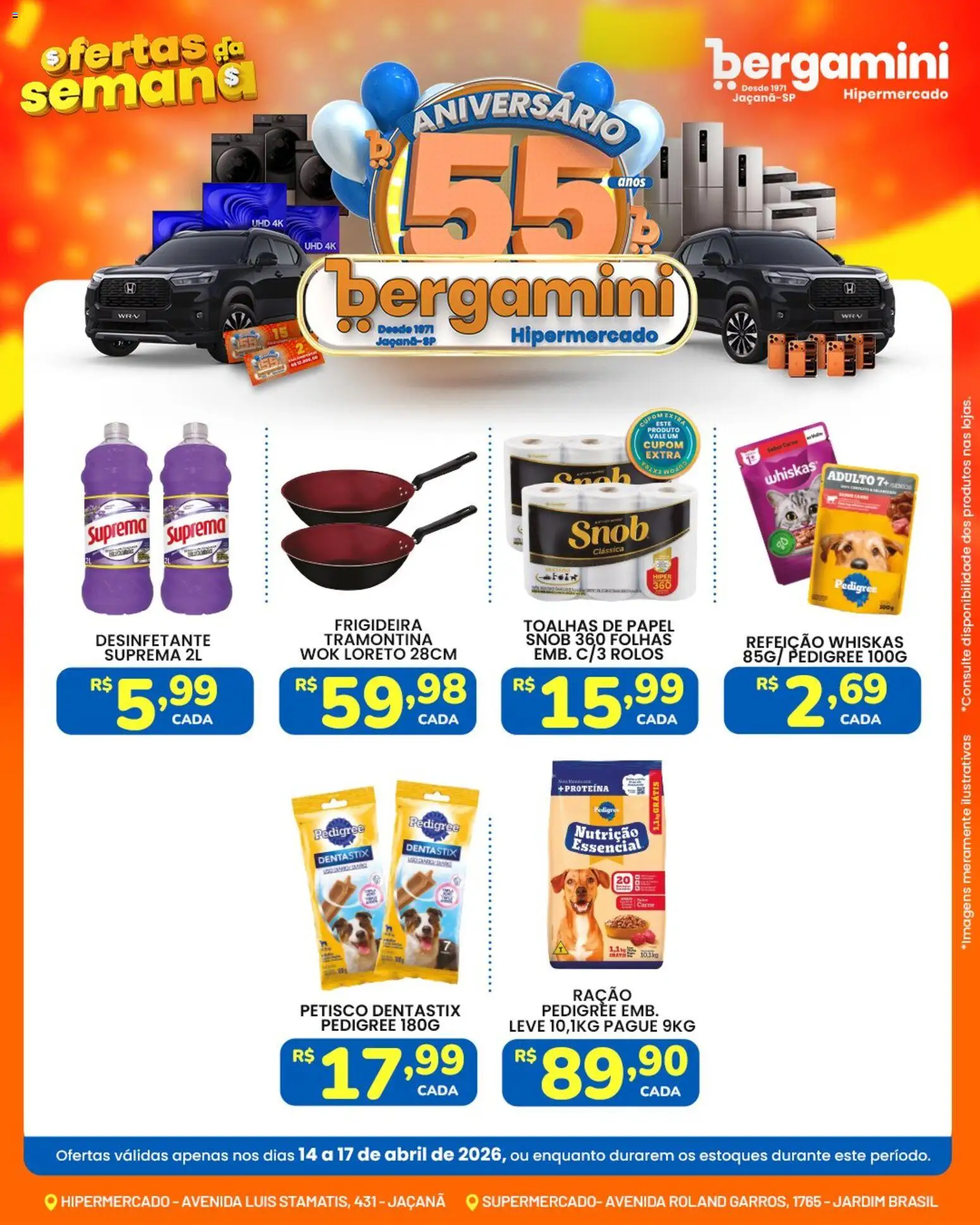 Supermercado Bergamini Folheto - válido de 14.04.2026 | Página: 8 | Produtos: Frigideira, Carne, Desinfetante