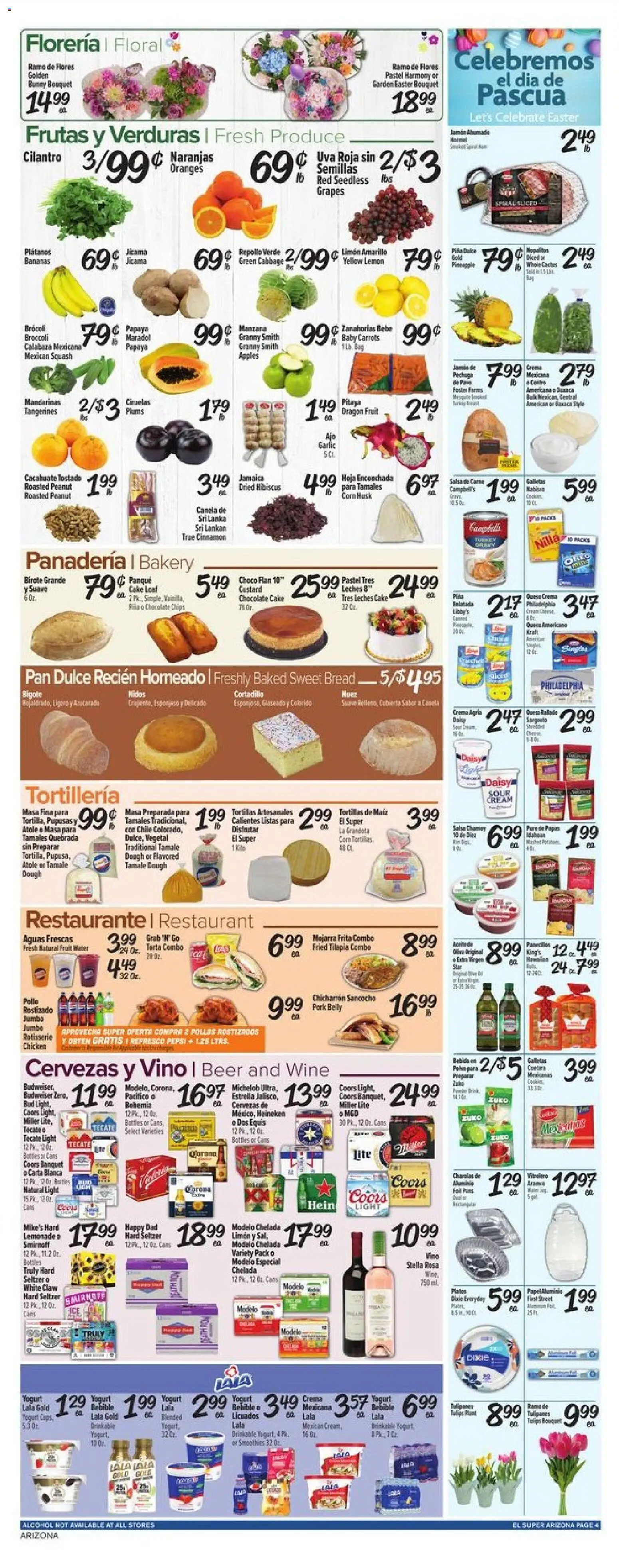 El Super Weekly Ad - AK - valid from 01.04.2026 | Page: 4 | Products: Bread, Beer, Lemon, Grapes