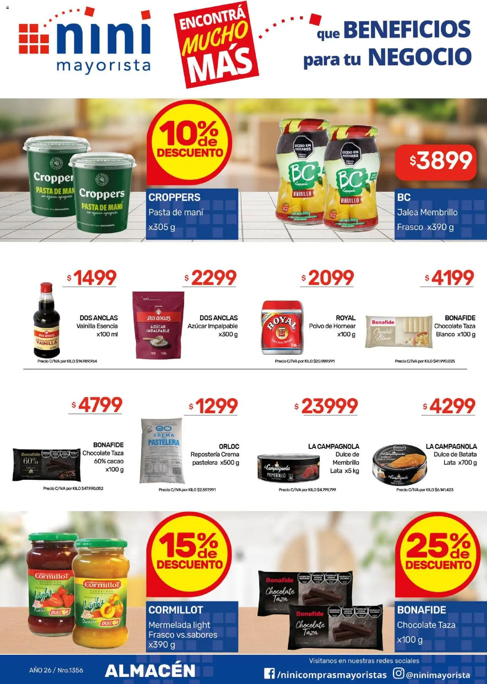 NINI Mayorista ofertas │ válido desde el 20.04.2026 | Página: 28 | Productos: Batata, Polvo, Cacao, Pasta